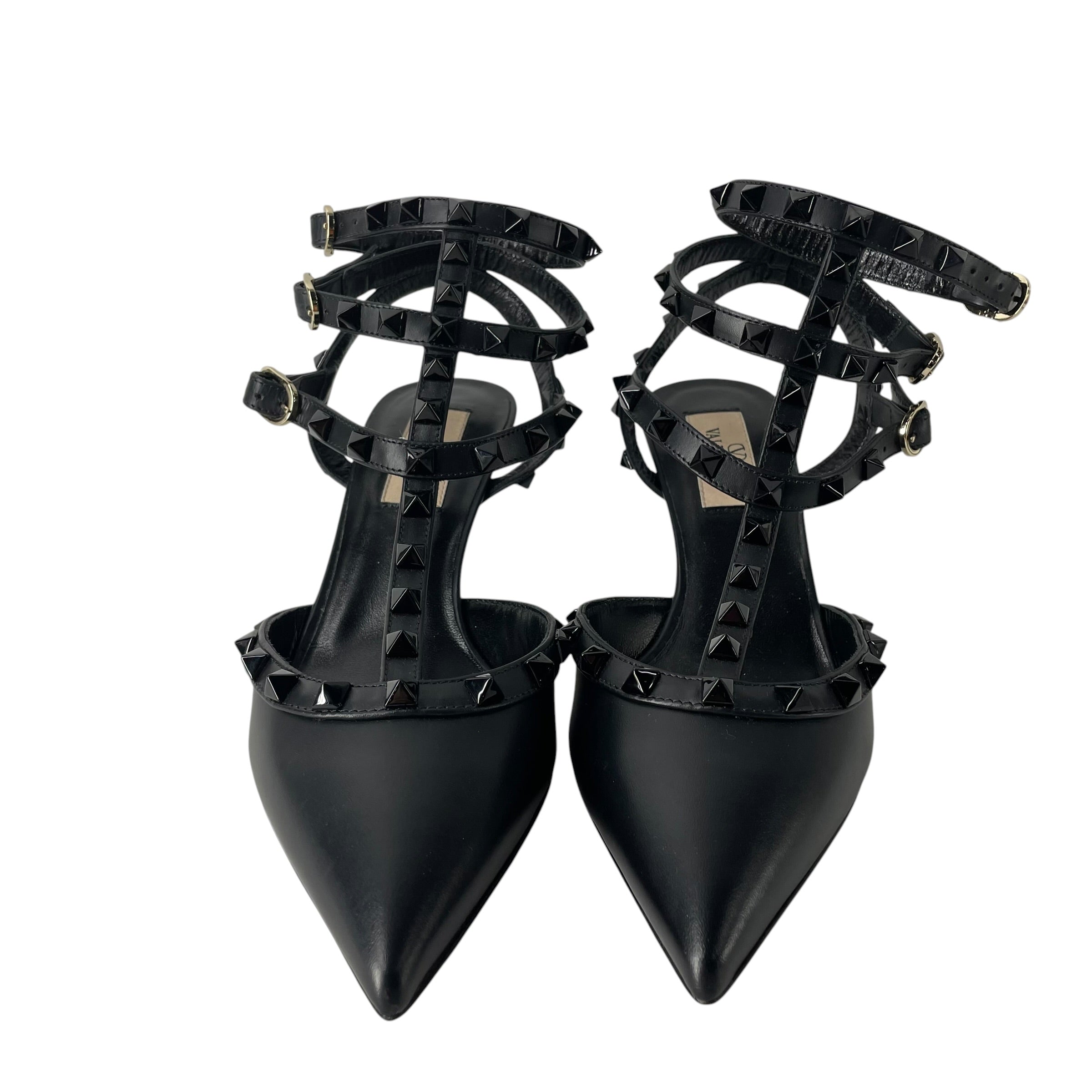VALENTINO/Heels/EU 37/Leather/BLK/rockstud view 3