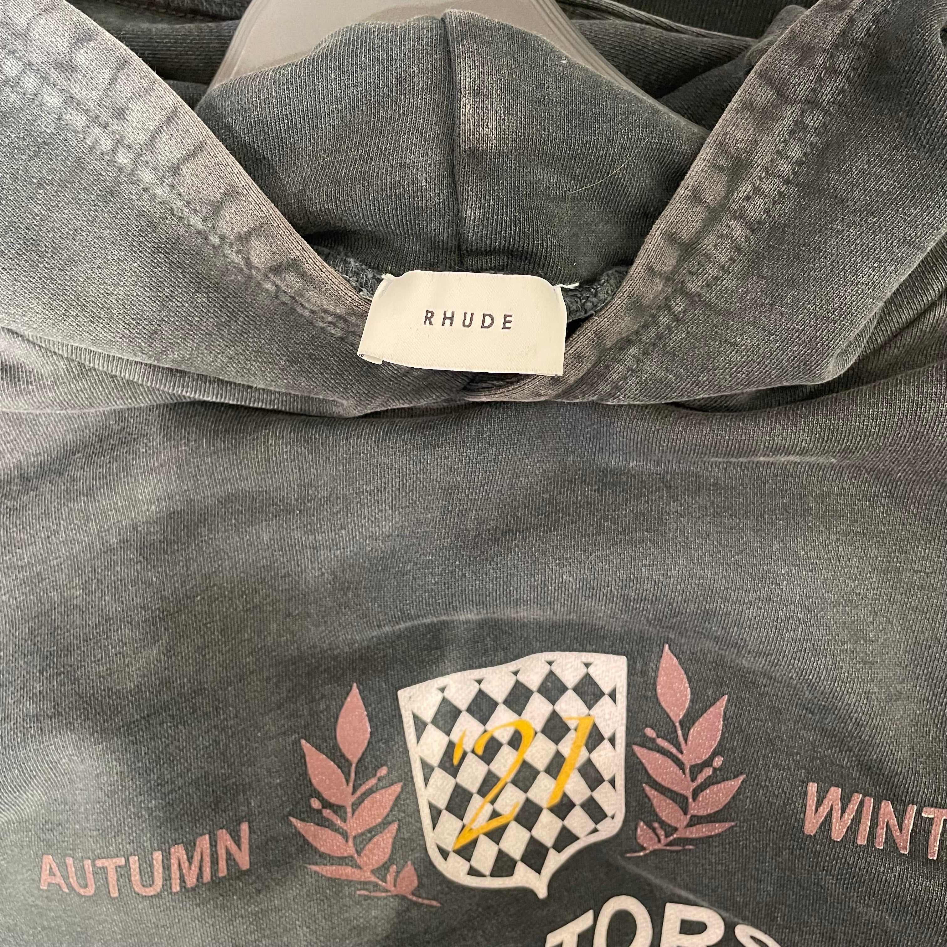 RHUDE/Hoodie/S/Cotton/GRY/MOTOSPORT view 3
