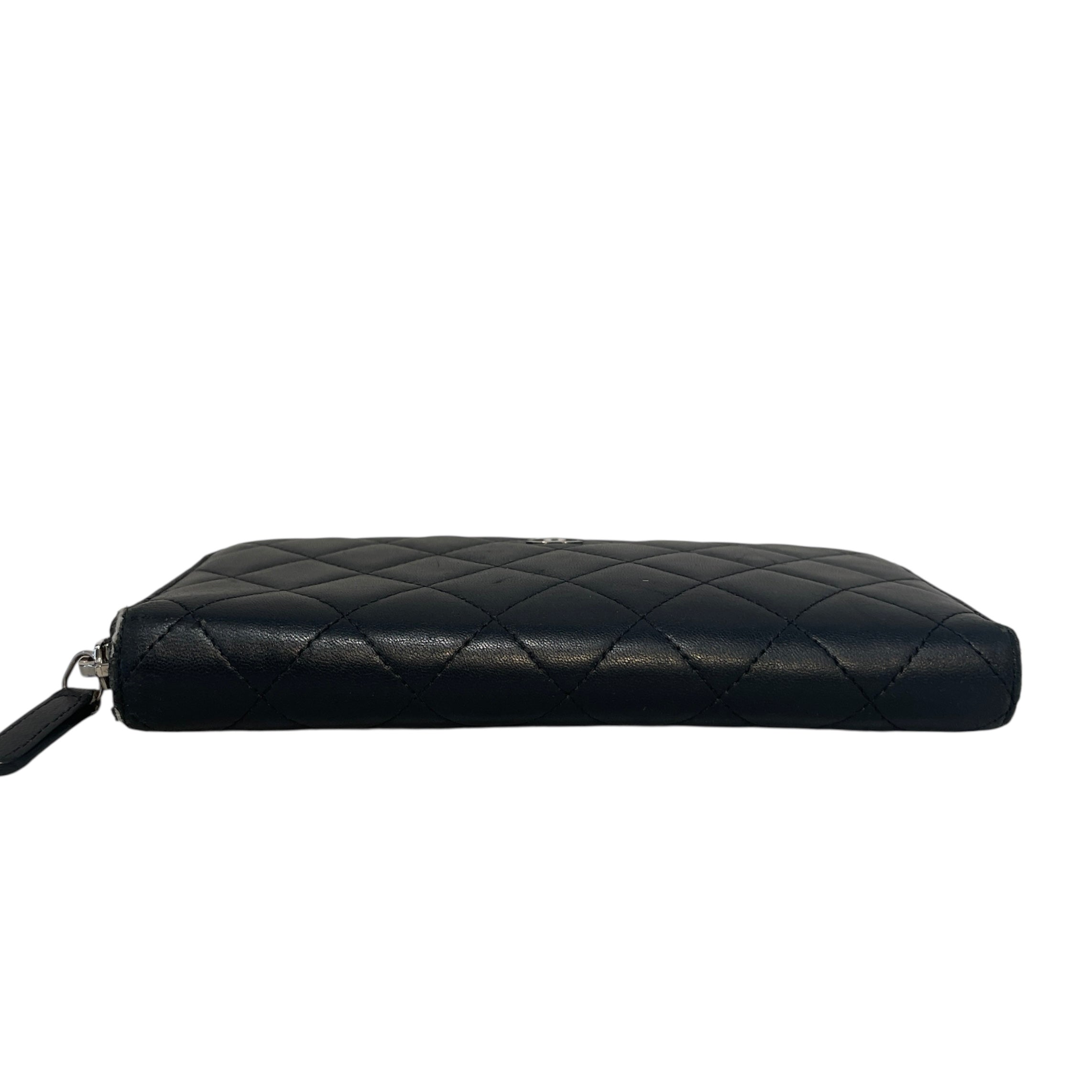 CHANEL/Wallet/Leather/BLK/ZIP Channel quilted wallet view 5