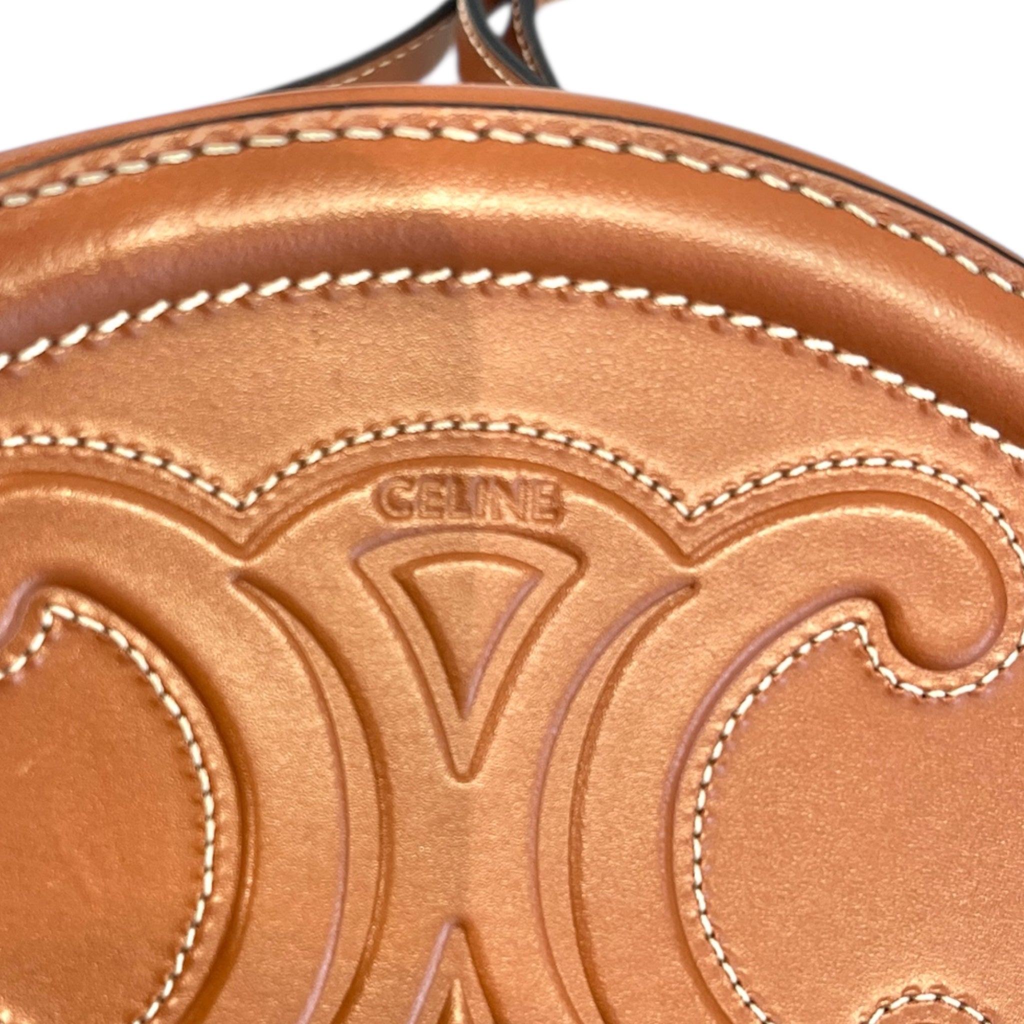 CELINE/Cross Body Bag/S/Leather/CML/LEATHER CUIR TRIOMPHE OVAL view 5