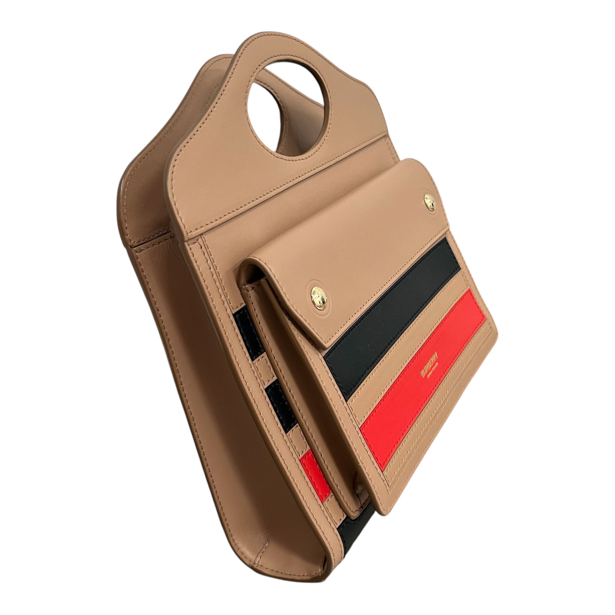 BURBERRY/Tote Bag/Leather/CML/STRIPED HAND BAG view 6