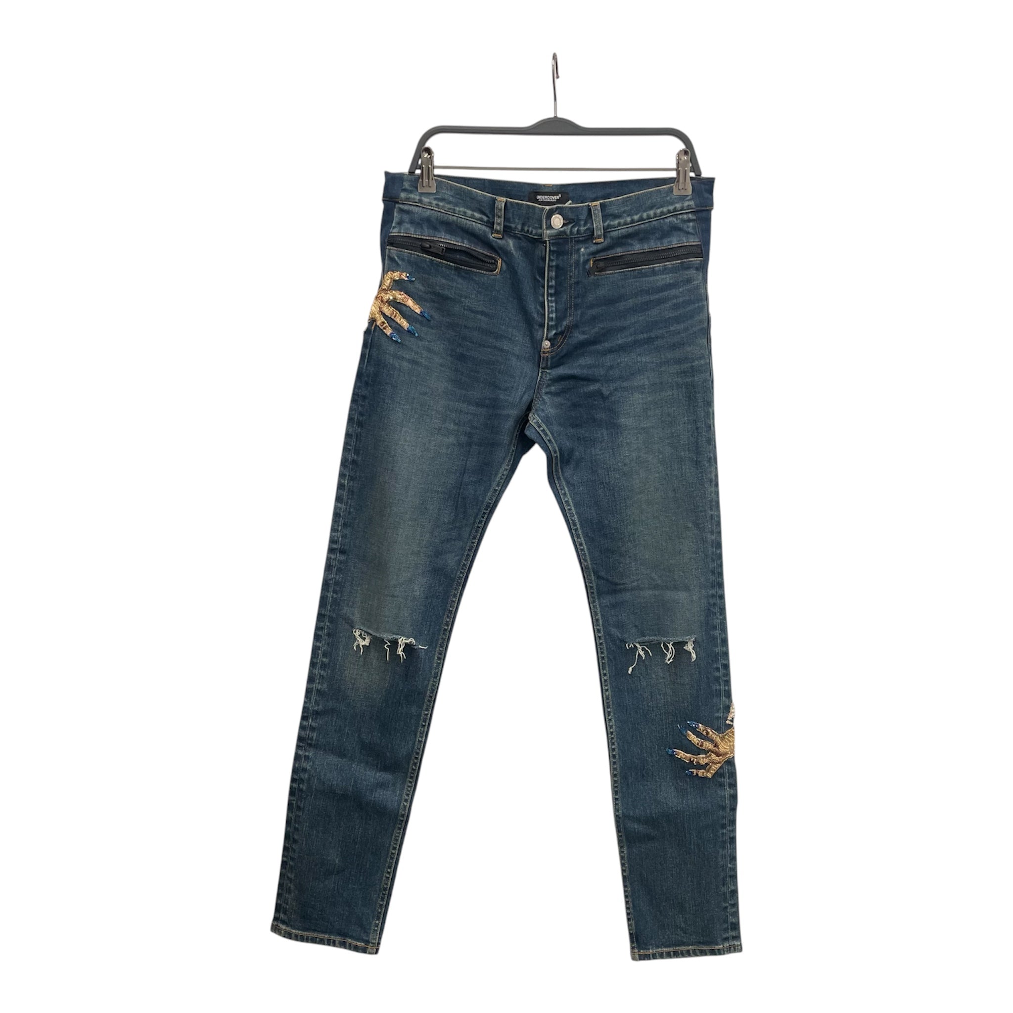 UNDERCOVER/Skinny Pants/Denim/IDG/BEADED HAND view 1