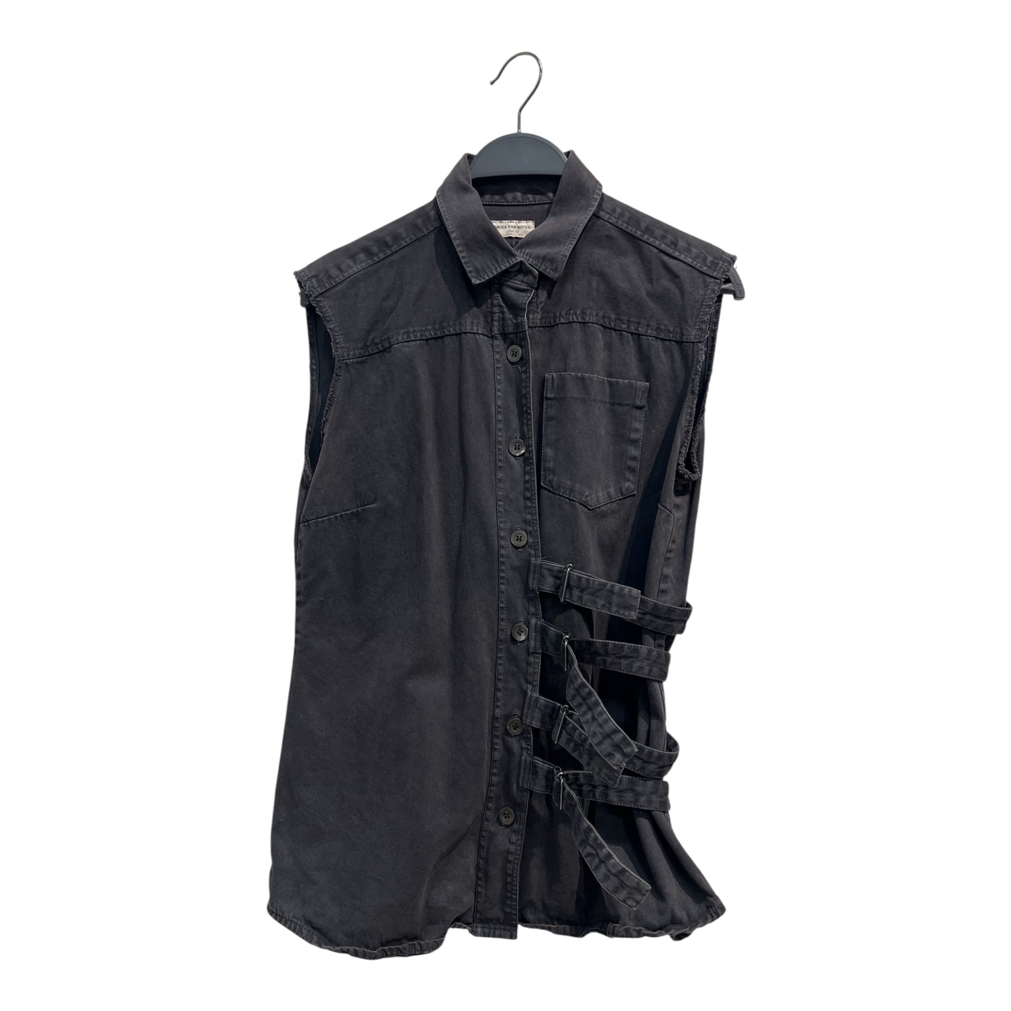 DRIES VAN NOTEN/T-Shirt/38/Cotton/GRY/BONDAGE STRAP SHIRT view 1
