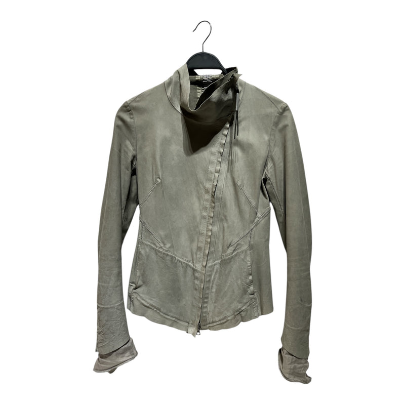 ISAAC SELLAM/Jacket/40/Leather/GRY/BACKZIP