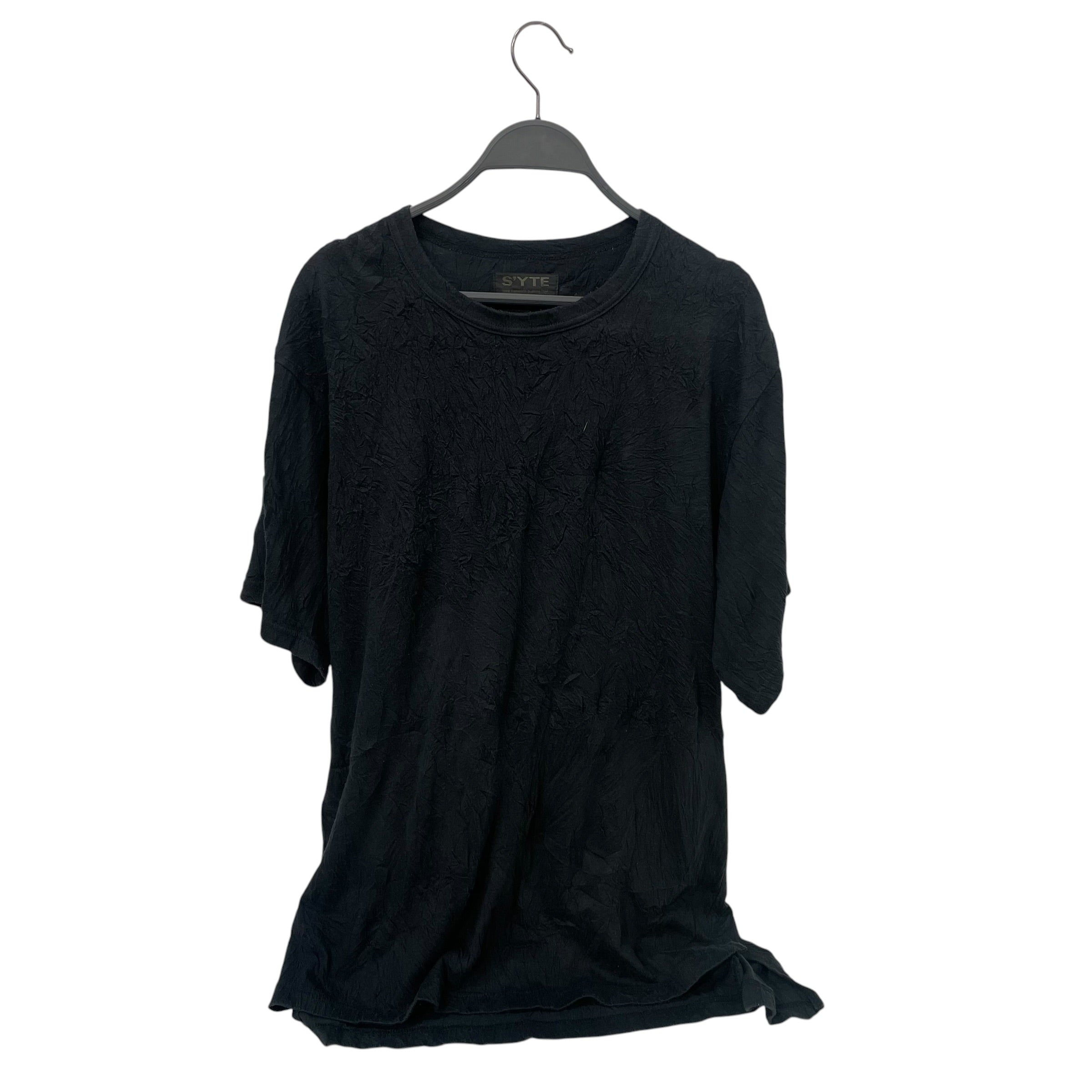 s'yte/T-Shirt/3/Cotton/BLK/crinkle top view 1