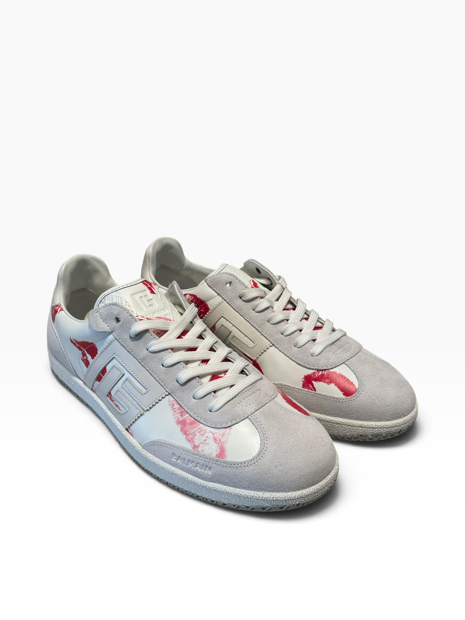 BALMAIN/Low-Sneakers/US 10/Graphic/WHT/swan kiss print view 1