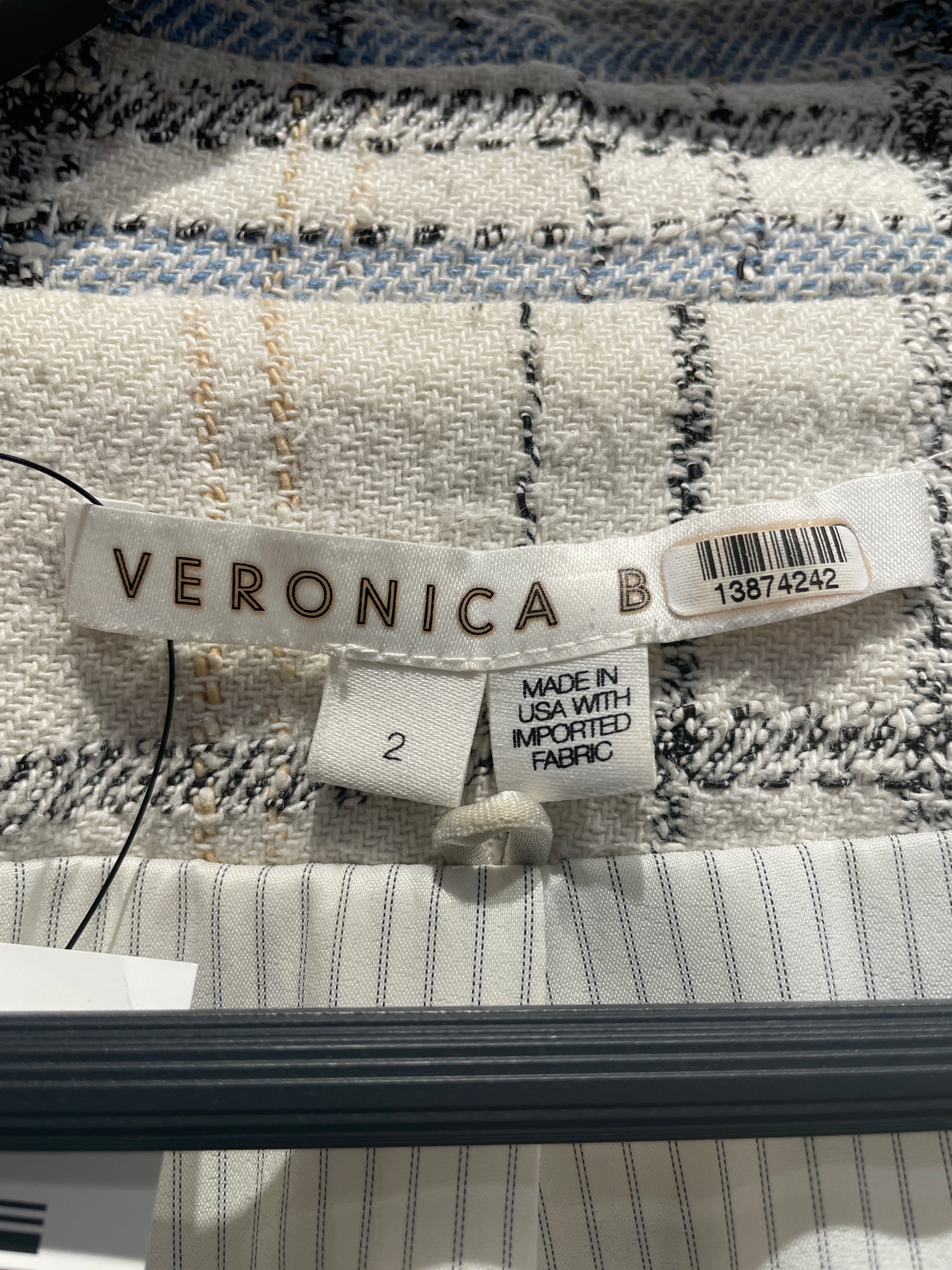 VERONICA BEARD/Tailored Jkt/XS/Cotton/WHT/Beacon Plaid Dicky Blazer view 3