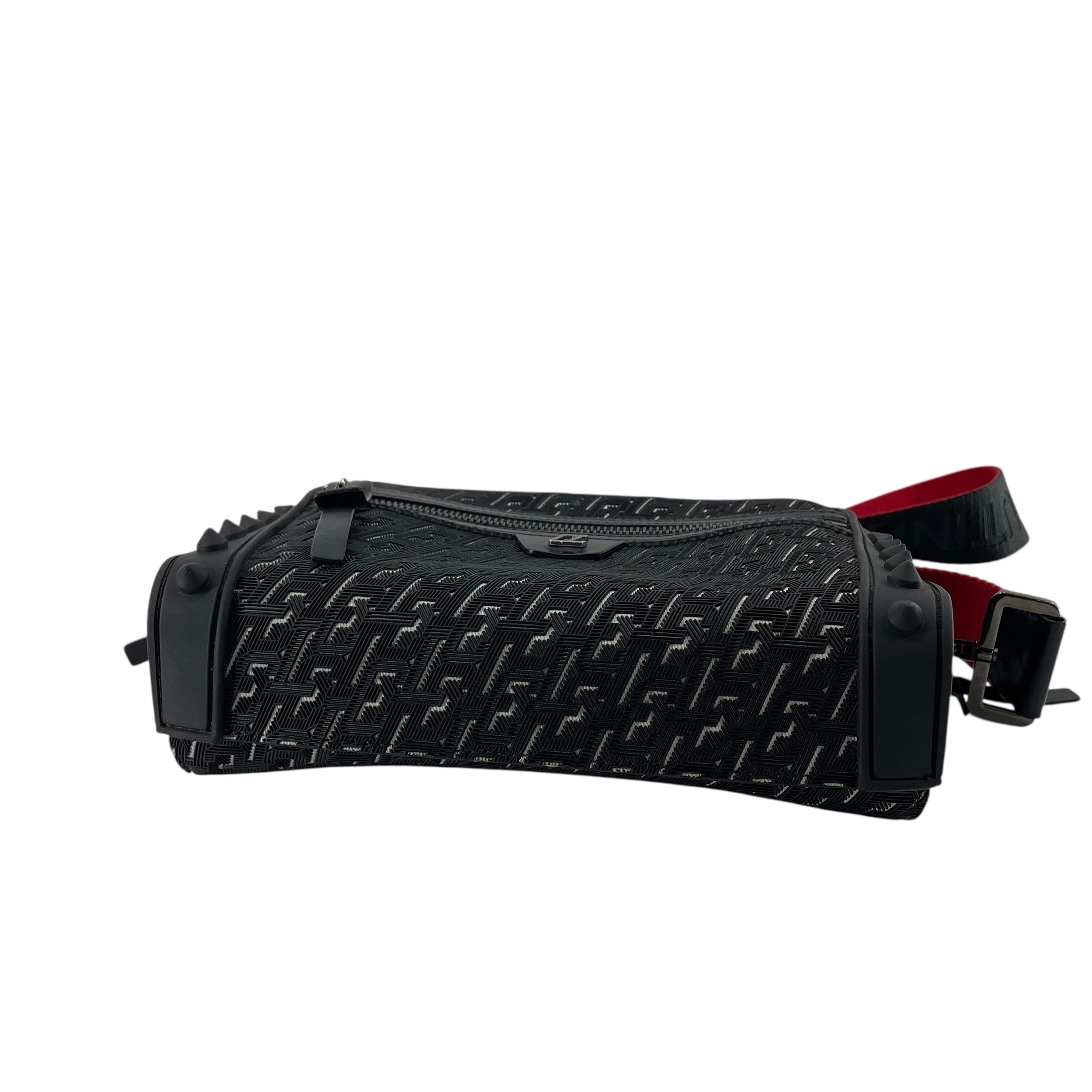 Christian Louboutin/Cross Body Bag/Polyester/BLK/RUBBER SPIKES SILVER CL LOGO view 4