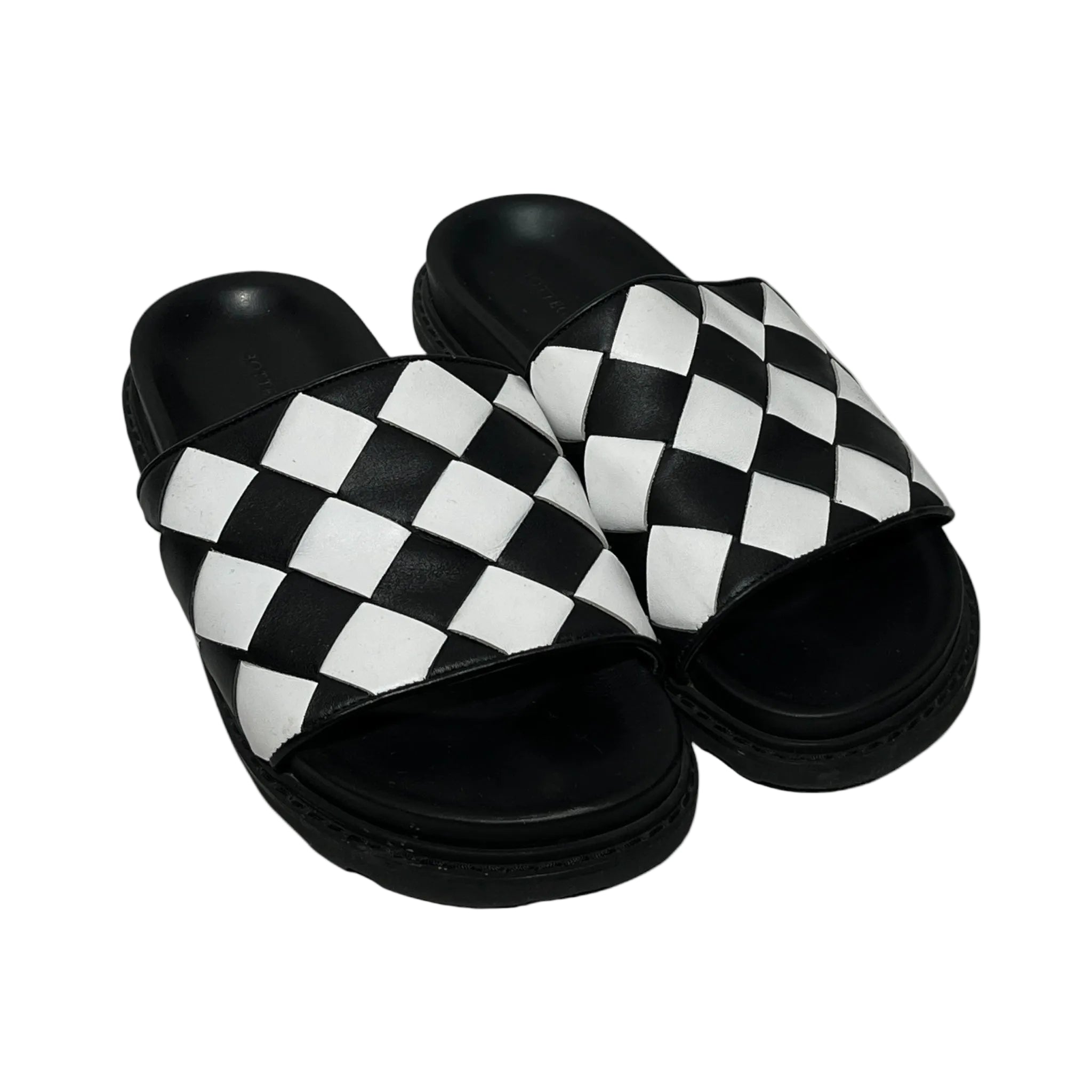 BOTTEGA VENETA/Sandals/EU 42/Leather/BLK/CHECKERBOARD view 1