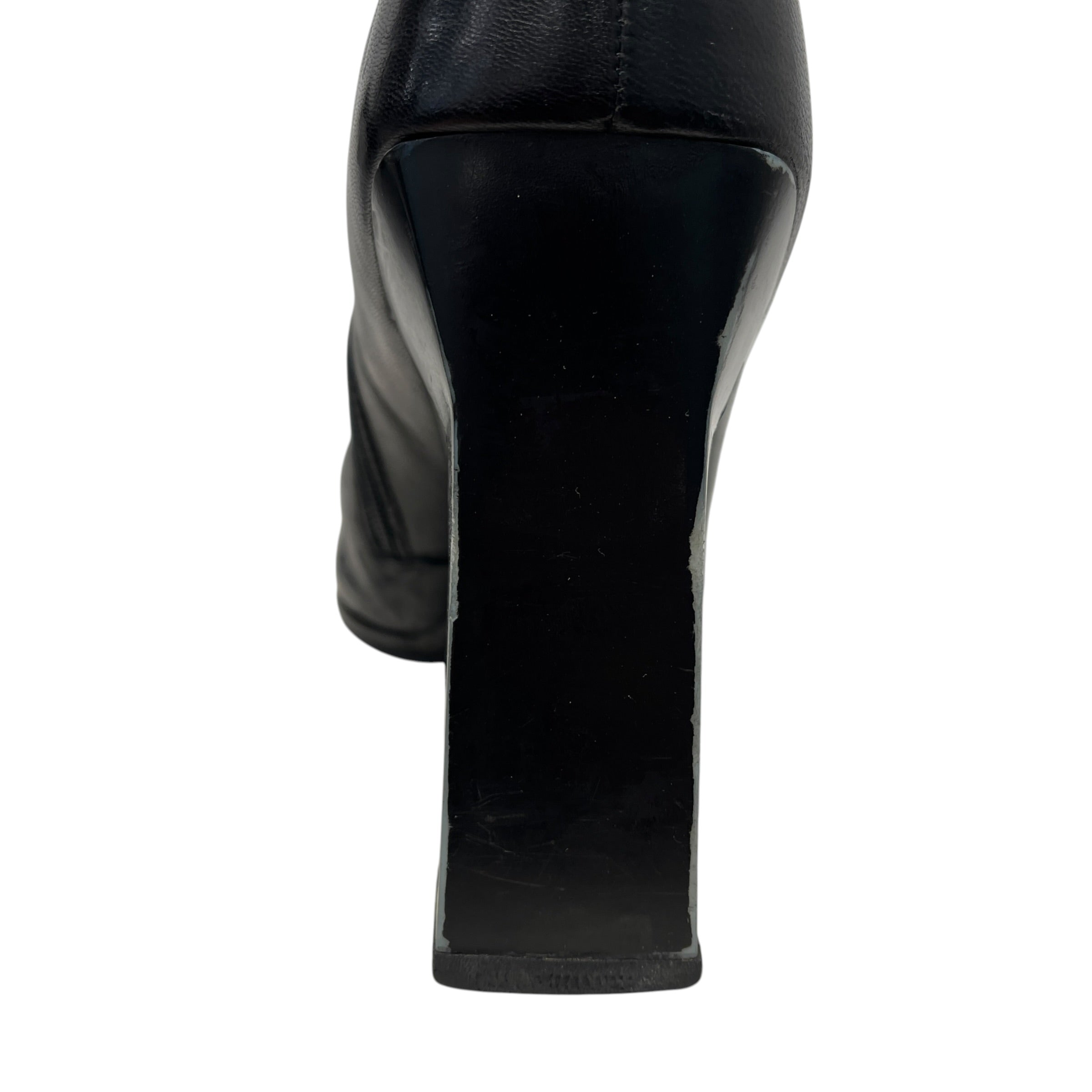 MIU MIU/Ankle Boots/EU 39.5/Leather/BLK/VINTAGE SQUARE TOE ANKLE BOOT view 5