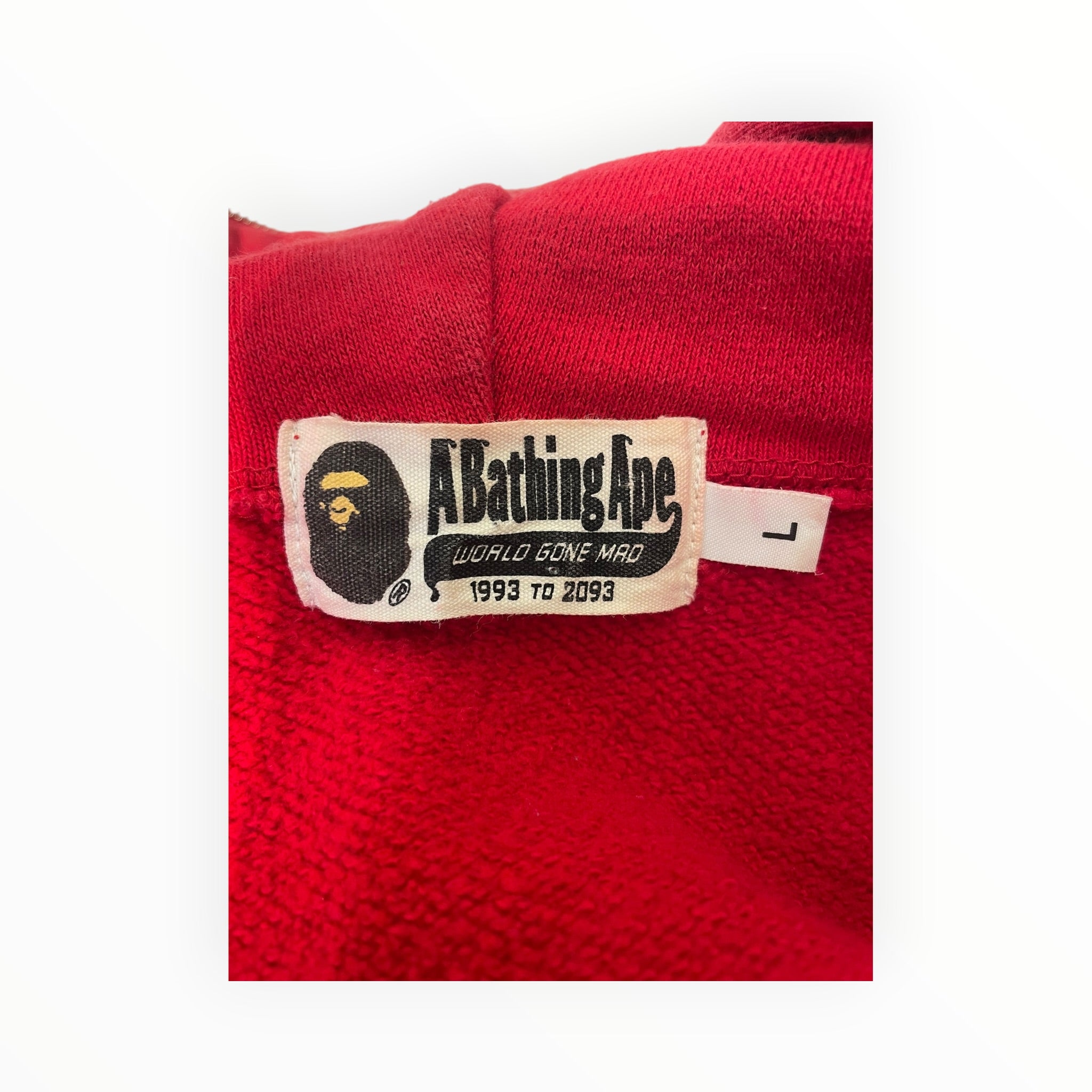 A BATHING APE/Zip Up Hoodie/L/Cotton/RED/camo hood only view 3