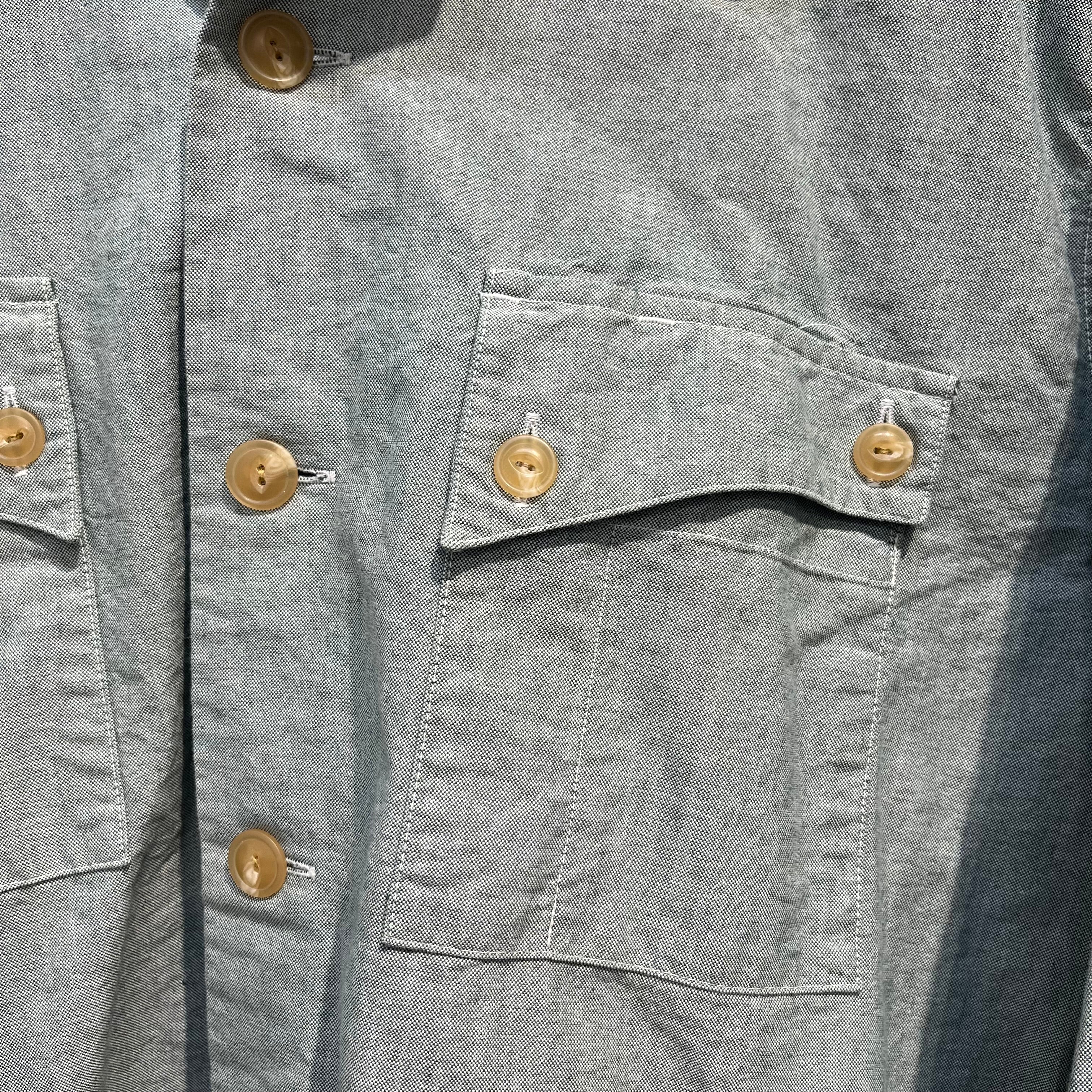 GENERALRESEARCH/LS Shirt/L/Cotton/GRN/183 CURVE POCKETS CLEAR BUTTON view 4