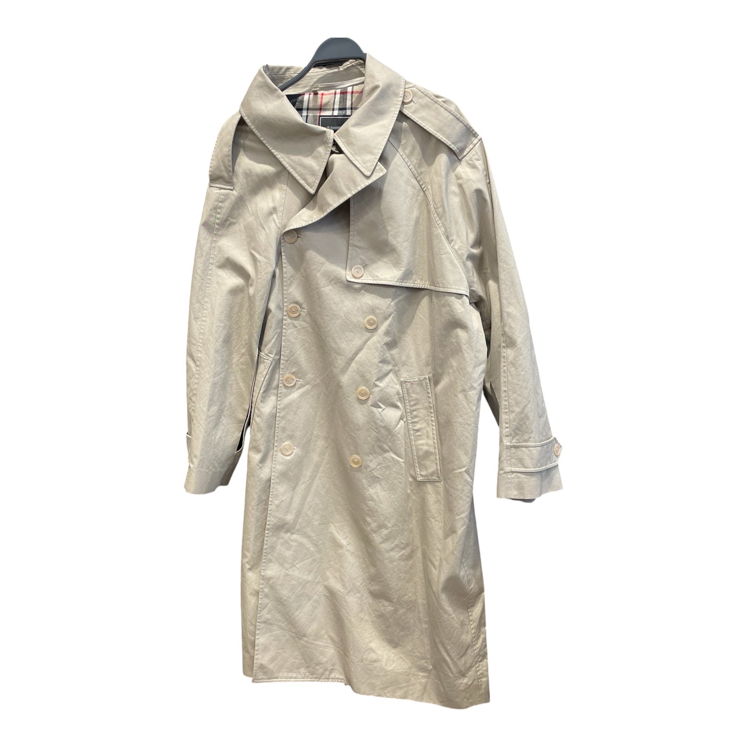 BALENCIAGA/Trench Coat/XS/Cotton/BEG/Single Breasted/Plaid/M054 view 1