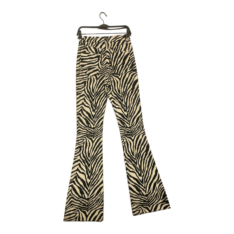ALESSANDRA RICH ///Bootcut Pants/38/Animal Pattern/Cotton/WHT//W [Designers] Essentials/