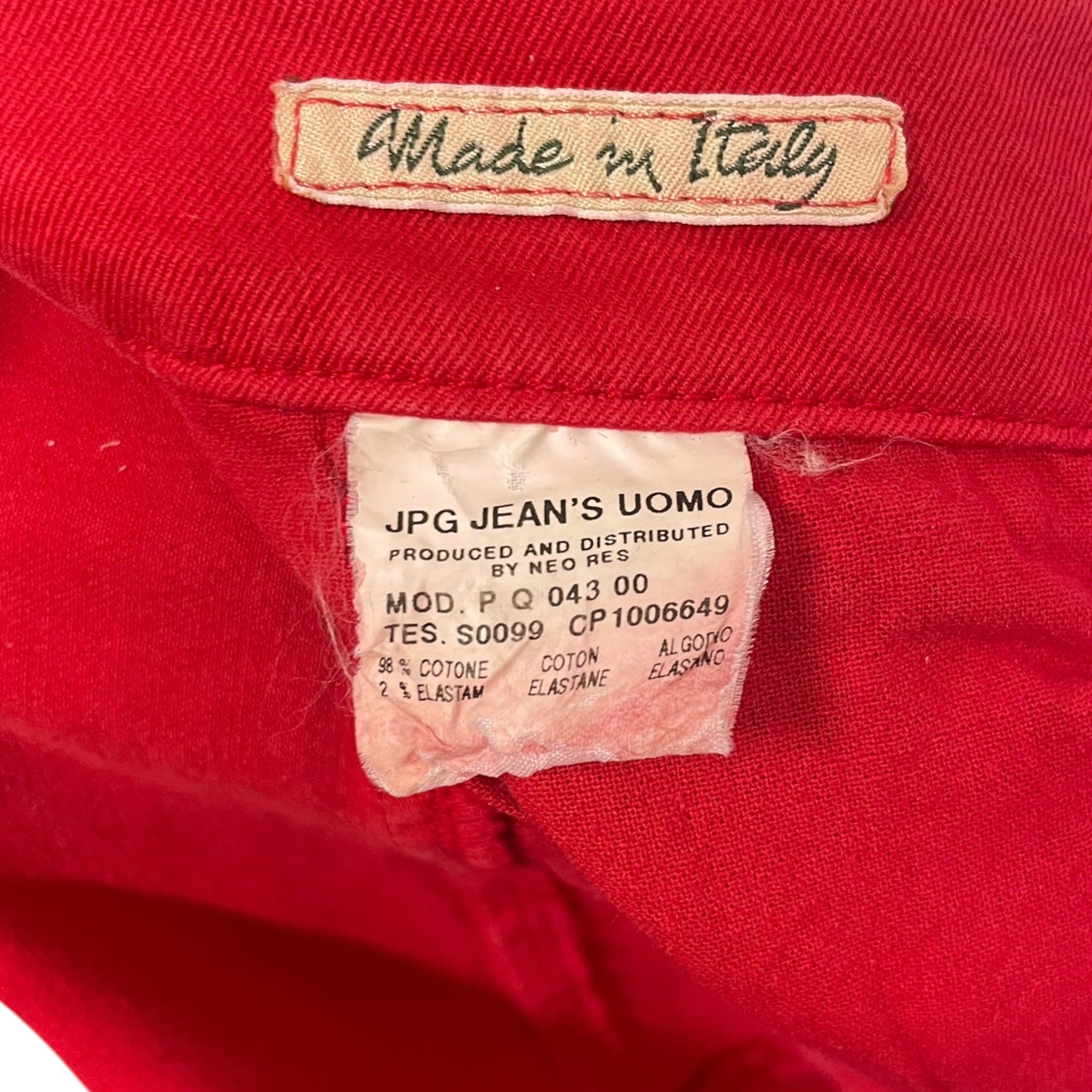 Jean Paul Gaultier/Straight Pants/30/Cotton/RED/ view 4
