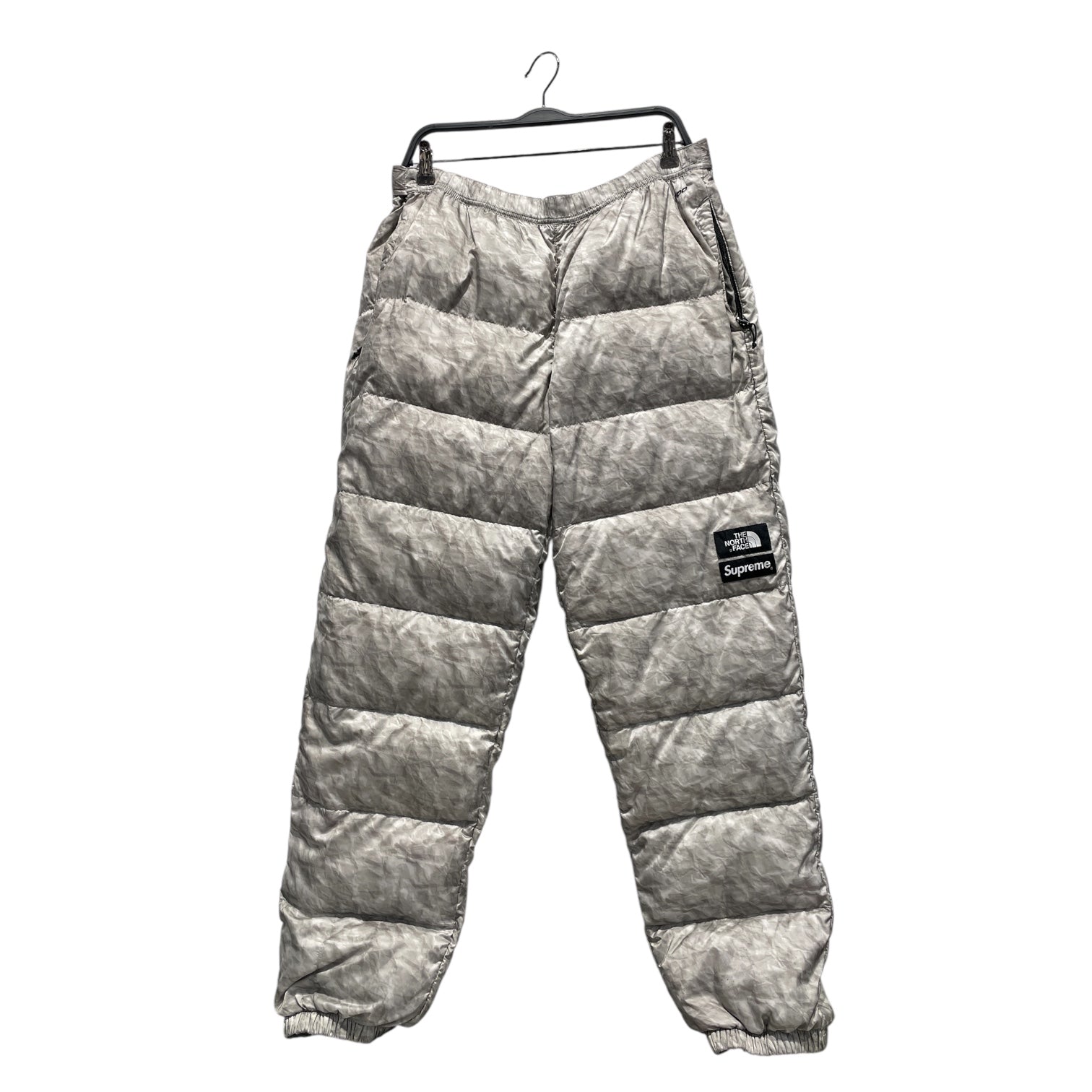 Supreme/THE NORTH FACE/Pants/XL/Nylon/GRY/All Over Print/Paper Print Nuptse Pants view 1