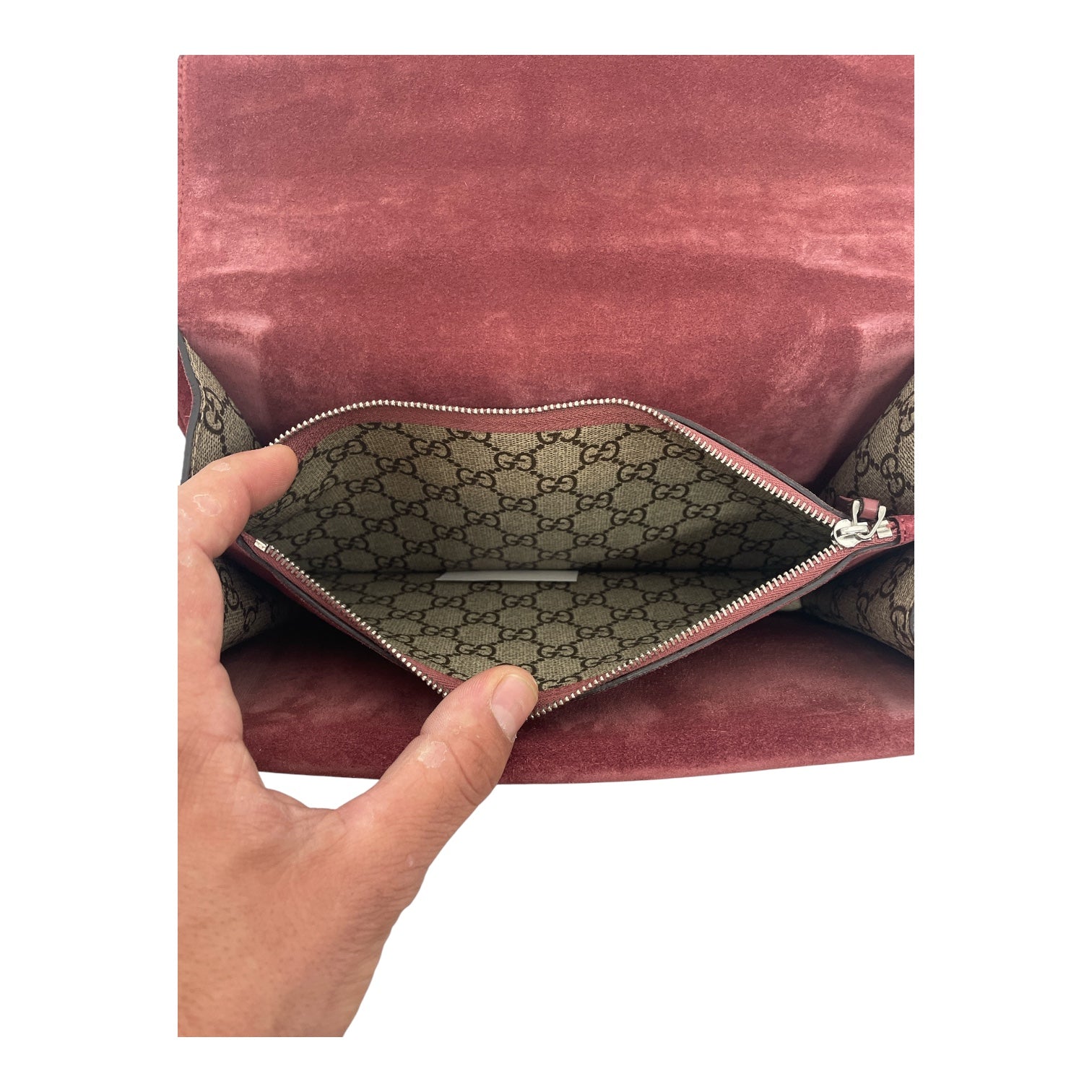 GUCCI/Bag/Monogram/Leather/CML/FLOWER PRINT/PNK SUEDE/SLVWARE view 6
