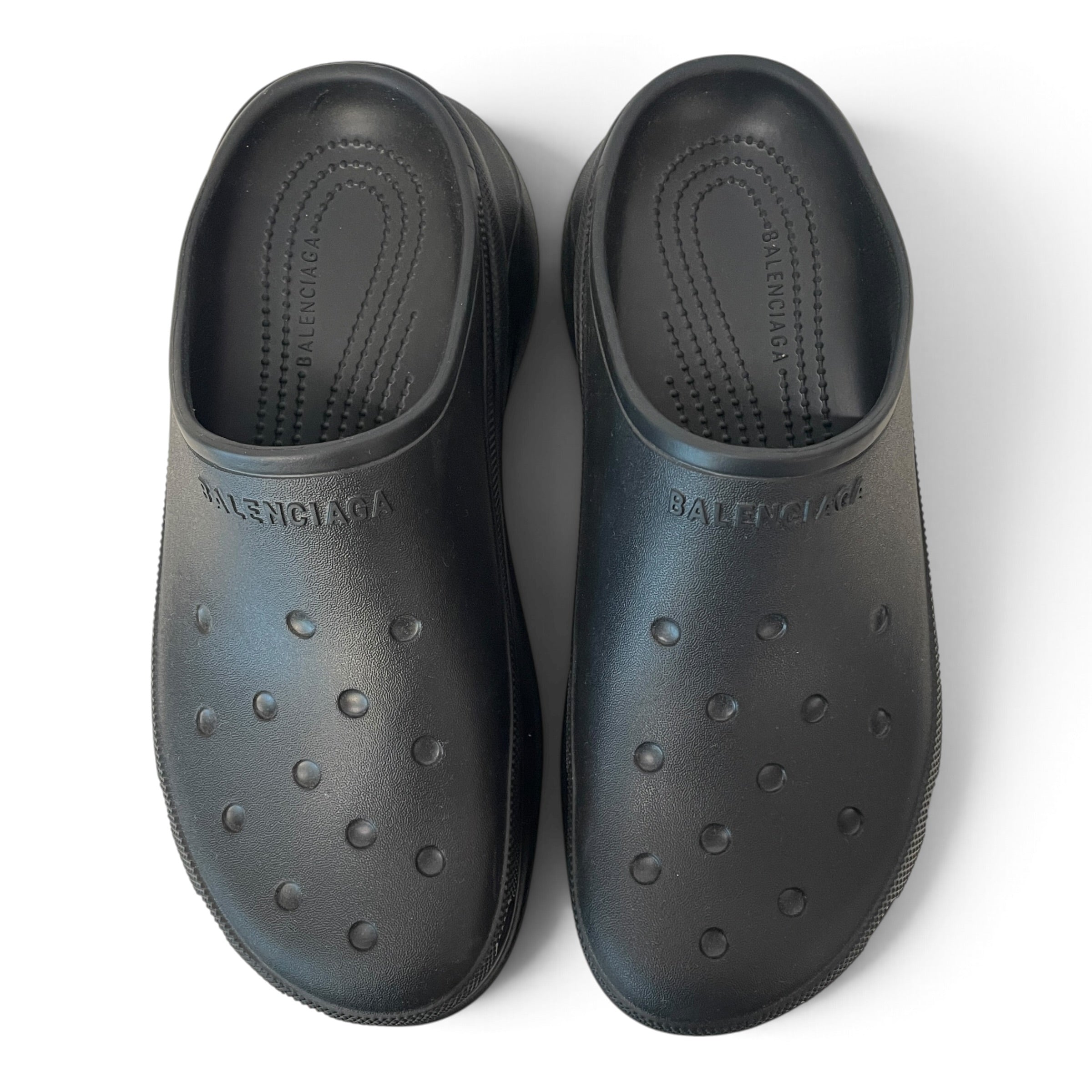 BALENCIAGA/Sandals/EU 38/BLK/croc mule view 3