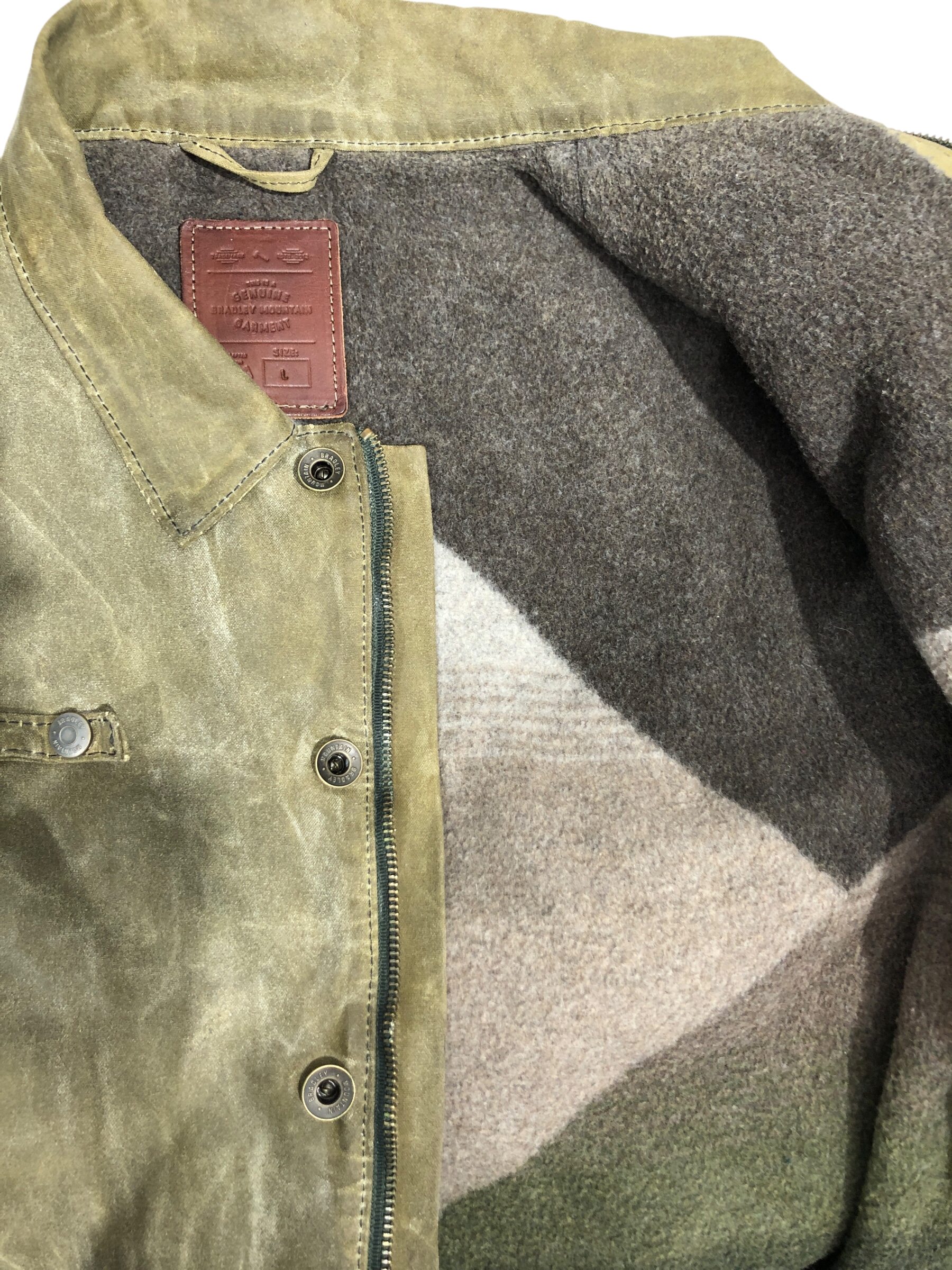 BRADLEY MOUNTAIN/Jacket/L/GRN/waxed jacket - lined view 3