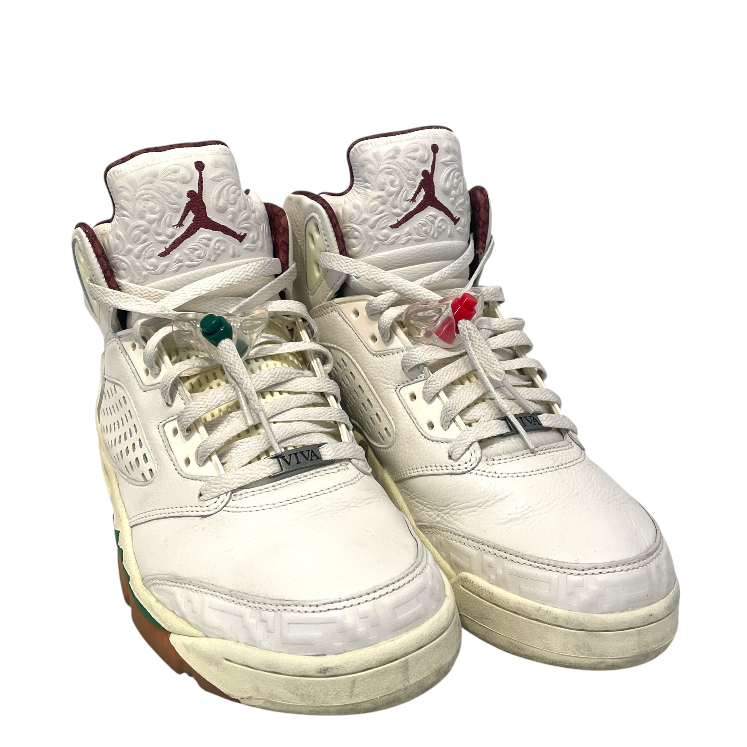 JORDAN BRAND/Hi-Sneakers/US 12/Leather/WHT/V 5 Retro El Grito view 1