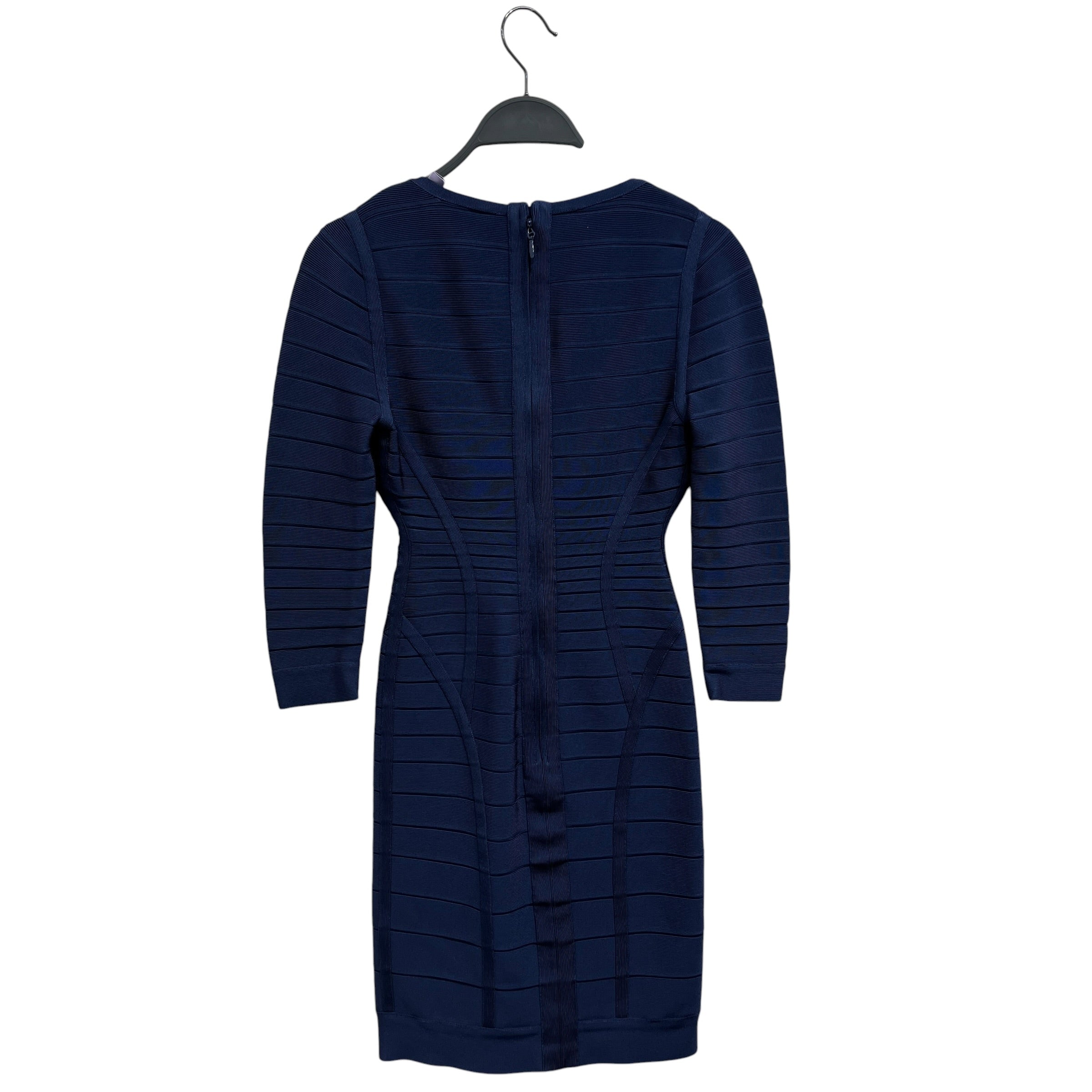 Herve Leger/Dress/XXS/Rayon/NVY/Midi Length/short sleeve view 2