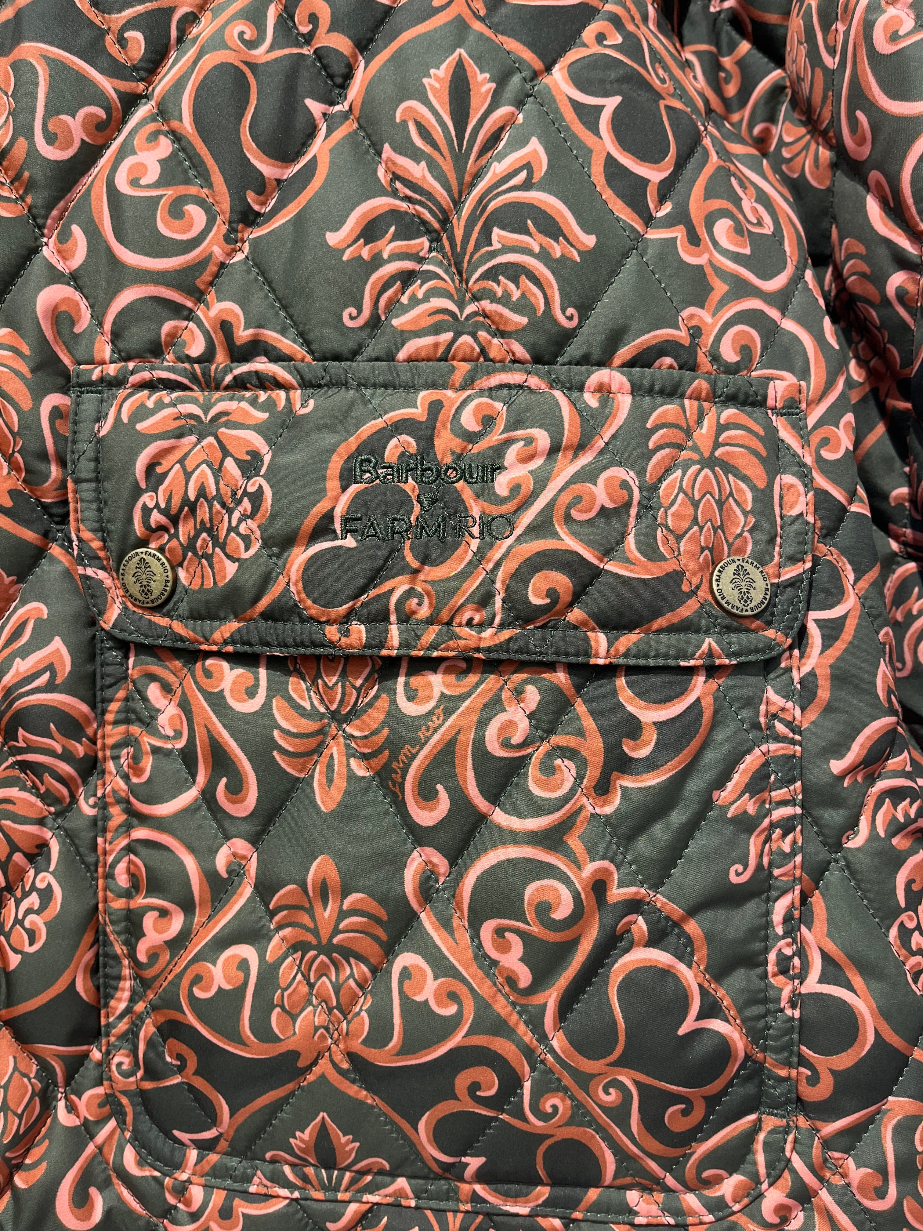 FARM Rio/Barbour/Jacket/S/Floral Pattern/Nylon/GRN/FLORAL QUILTED CROPPED JTK view 12