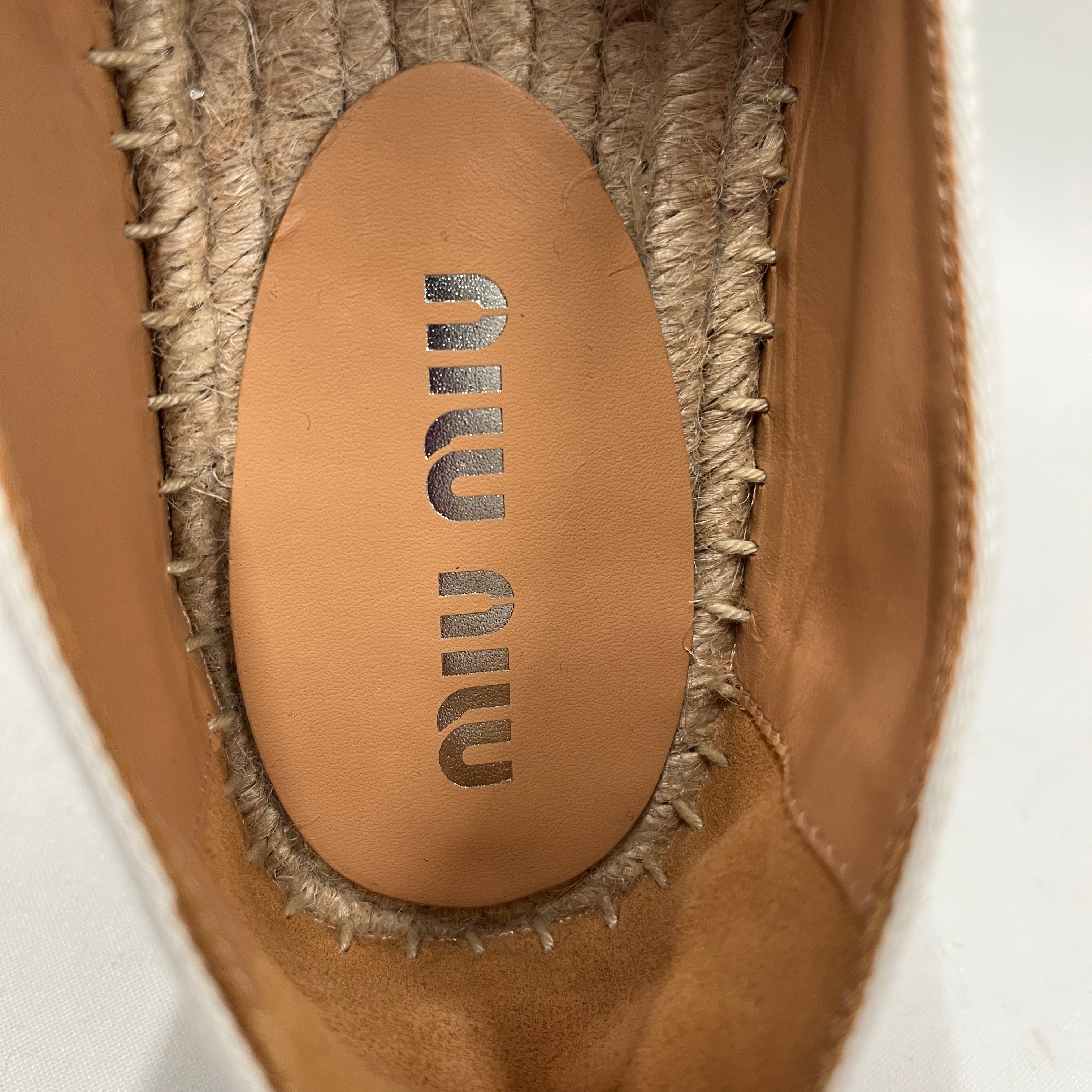 MIU MIU/Espadrilles/EU 35/Cotton/WHT/beaded toe view 3