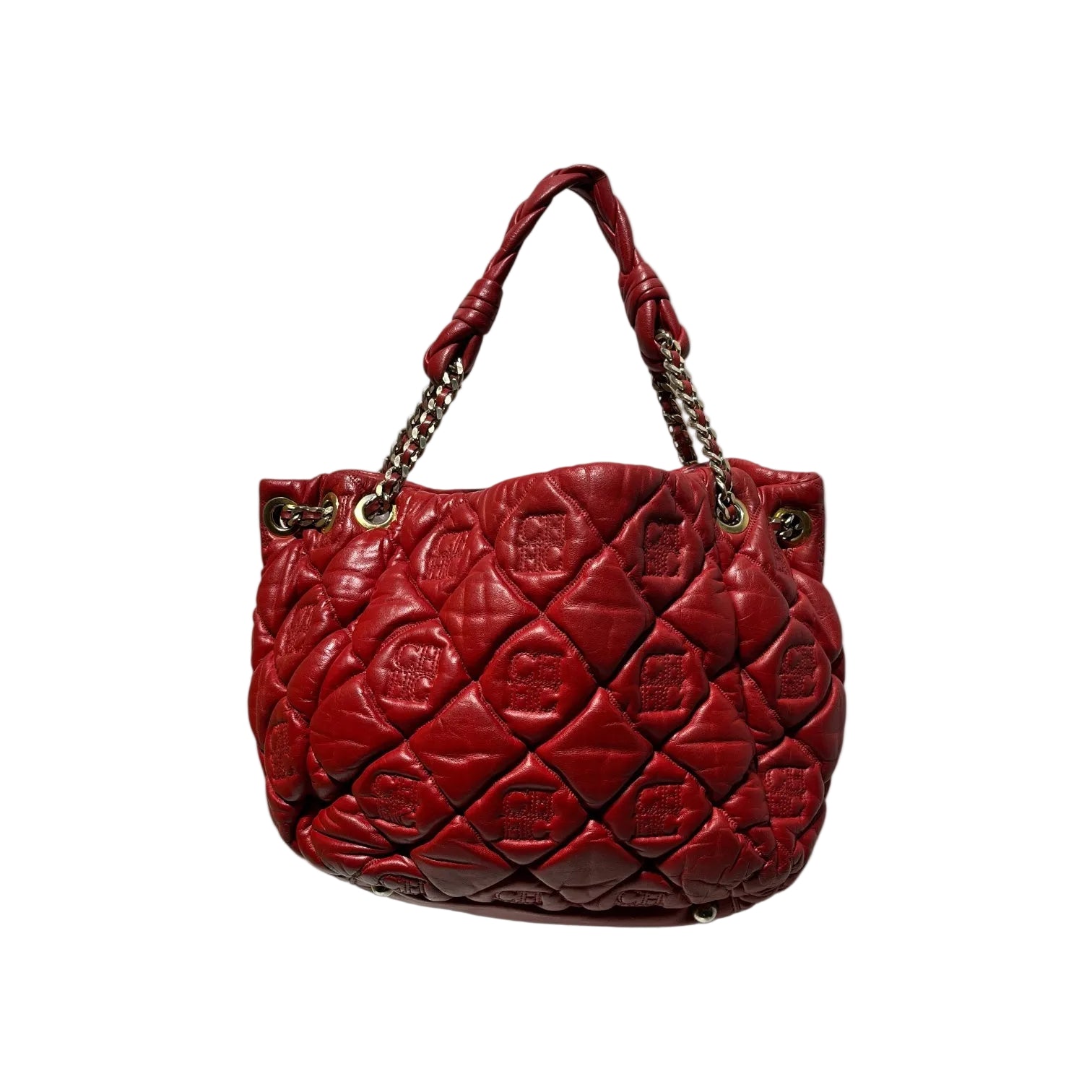 CAROLINA HERRERA/Cross Body Bag/Leather/RED/monogram shoulder bag view 1
