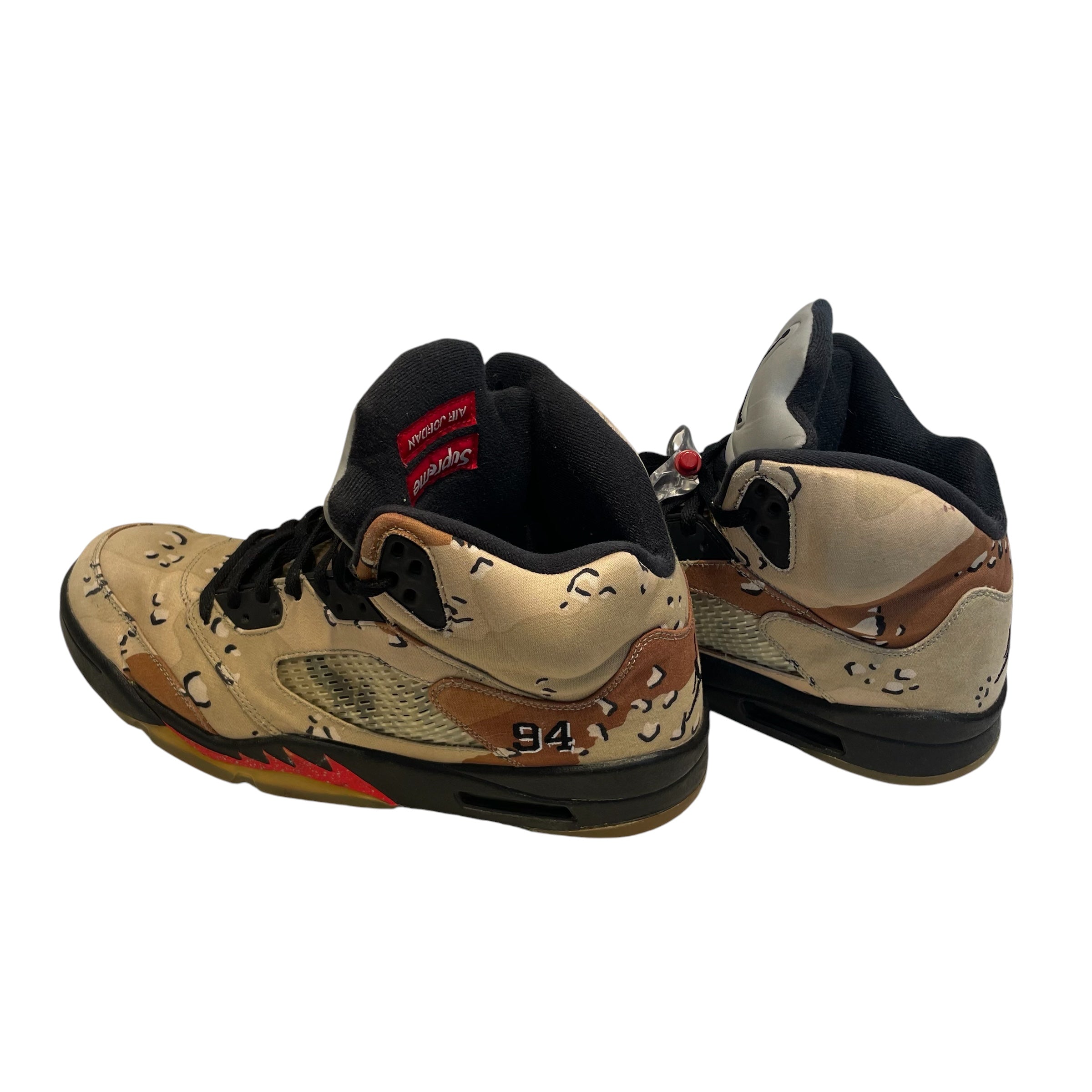 JORDAN BRAND/Supreme/Hi-Sneakers/US 13/All Over Print/Cotton/MLT/5's/desert camo/94/blk laces view 2