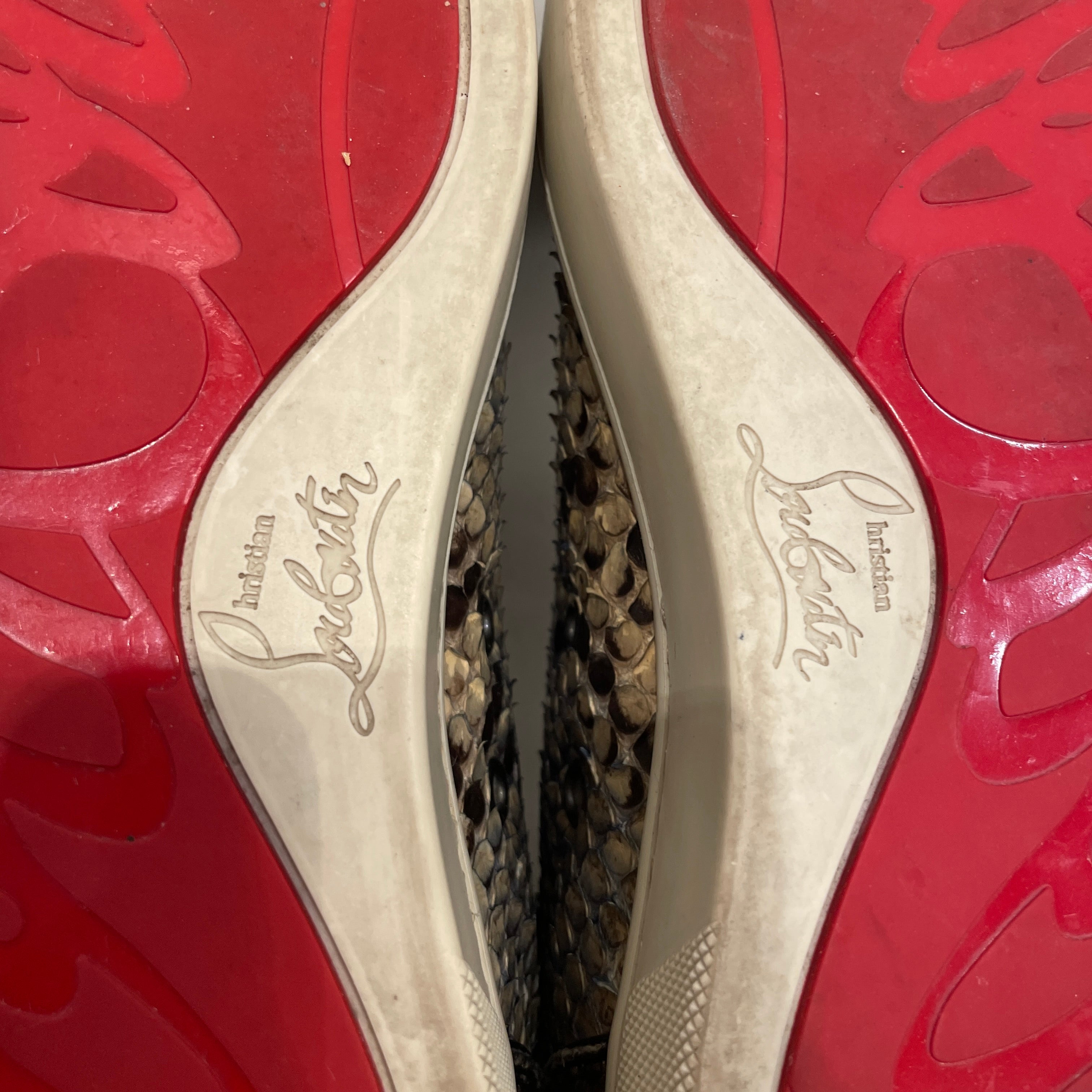 Christian Louboutin/Hi-Sneakers/EU 41.5/Animal Pattern/Leather/MLT/BLU GRN BLK SNAKE SKIN view 5