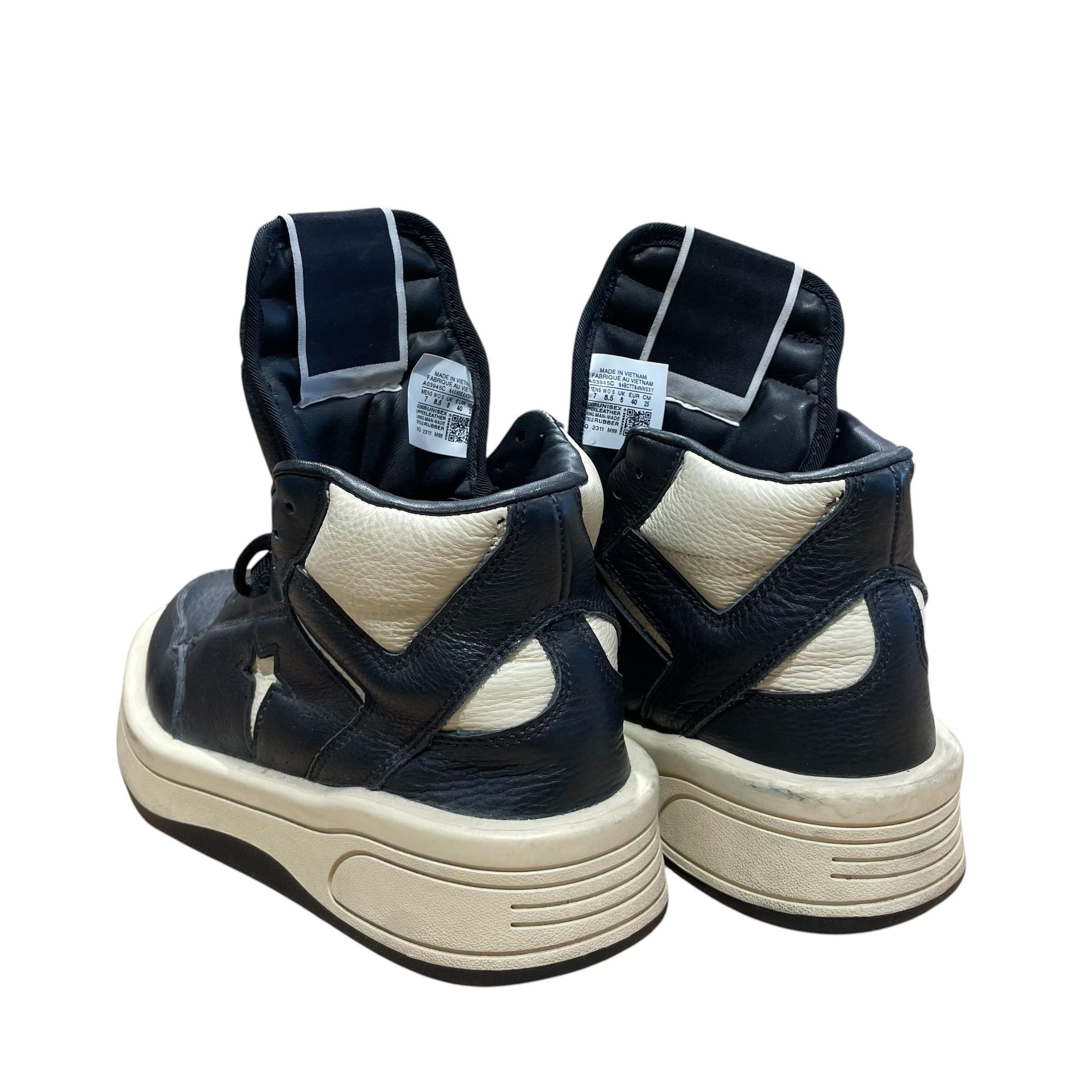 RICK OWENS DRKSHDW/CONVERSE/Hi-Sneakers/US 7/Leather/BLK/TURBOPNW view 2