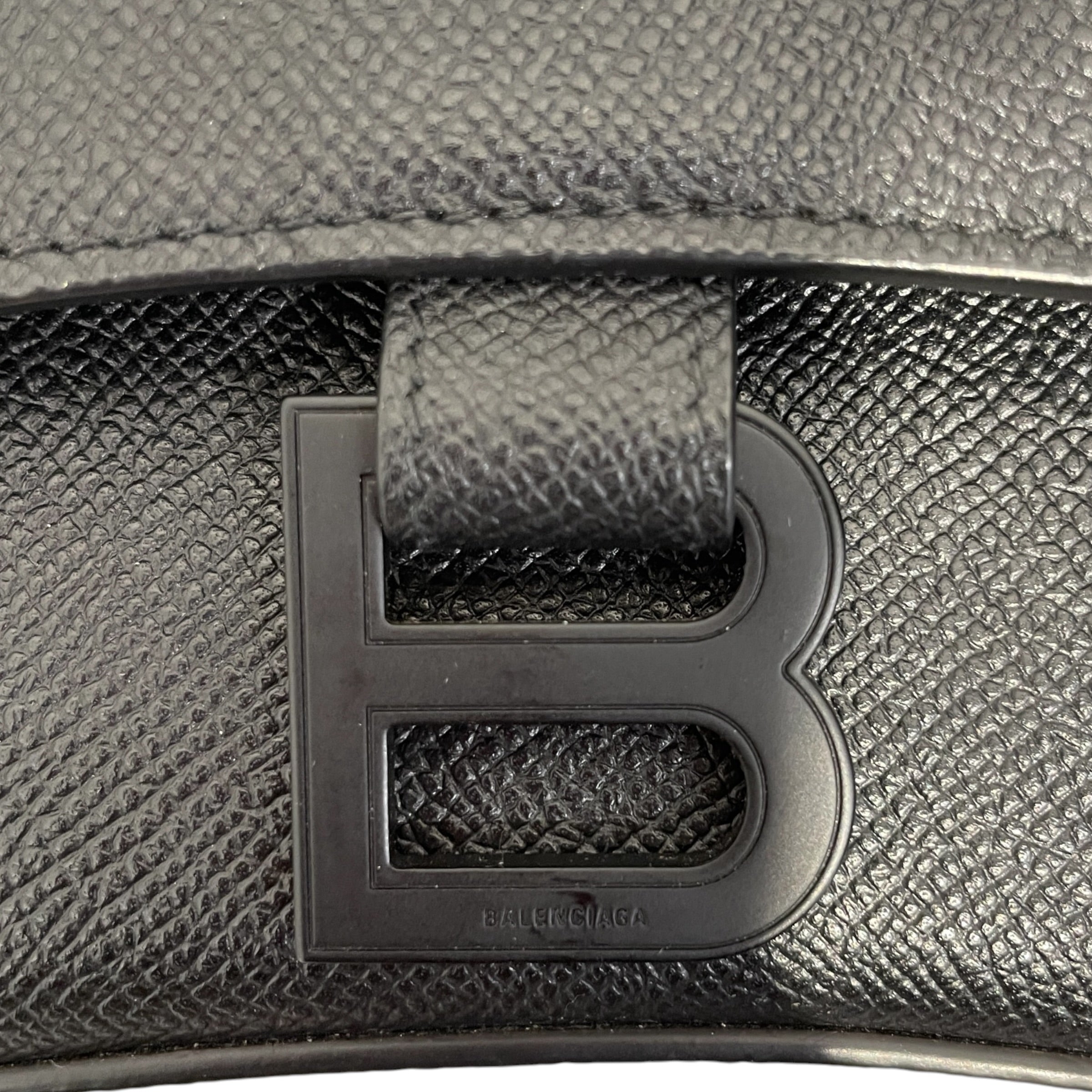 BALENCIAGA/Cross Body Bag/Leather/BLK/black hourglass view 4