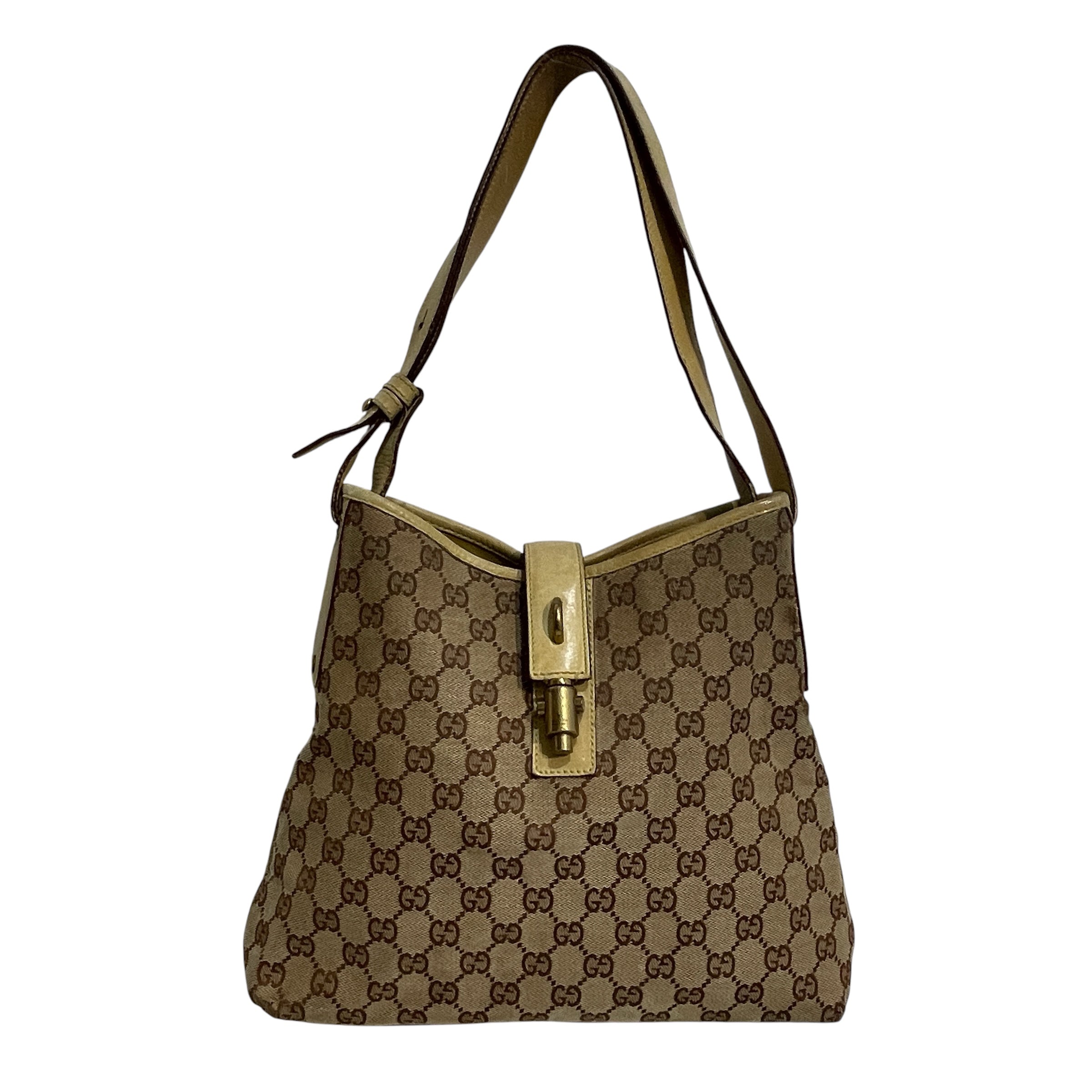GUCCI/Hand Bag/Monogram/Cotton/BEG/GG Jackie Shoulder Bag view 1