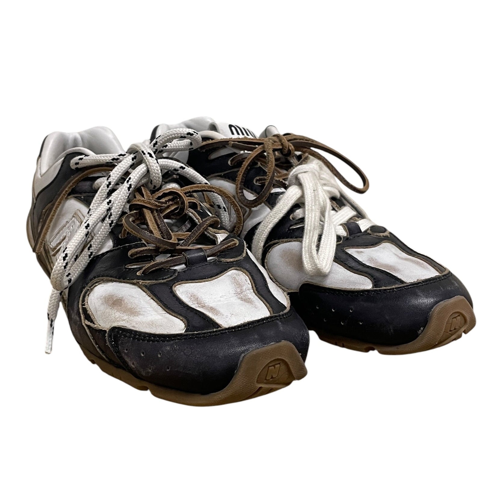 MIU MIU/NEW BALANCE/Low-Sneakers/US 6/Leather/WHT/DOUBLE LACE view 1