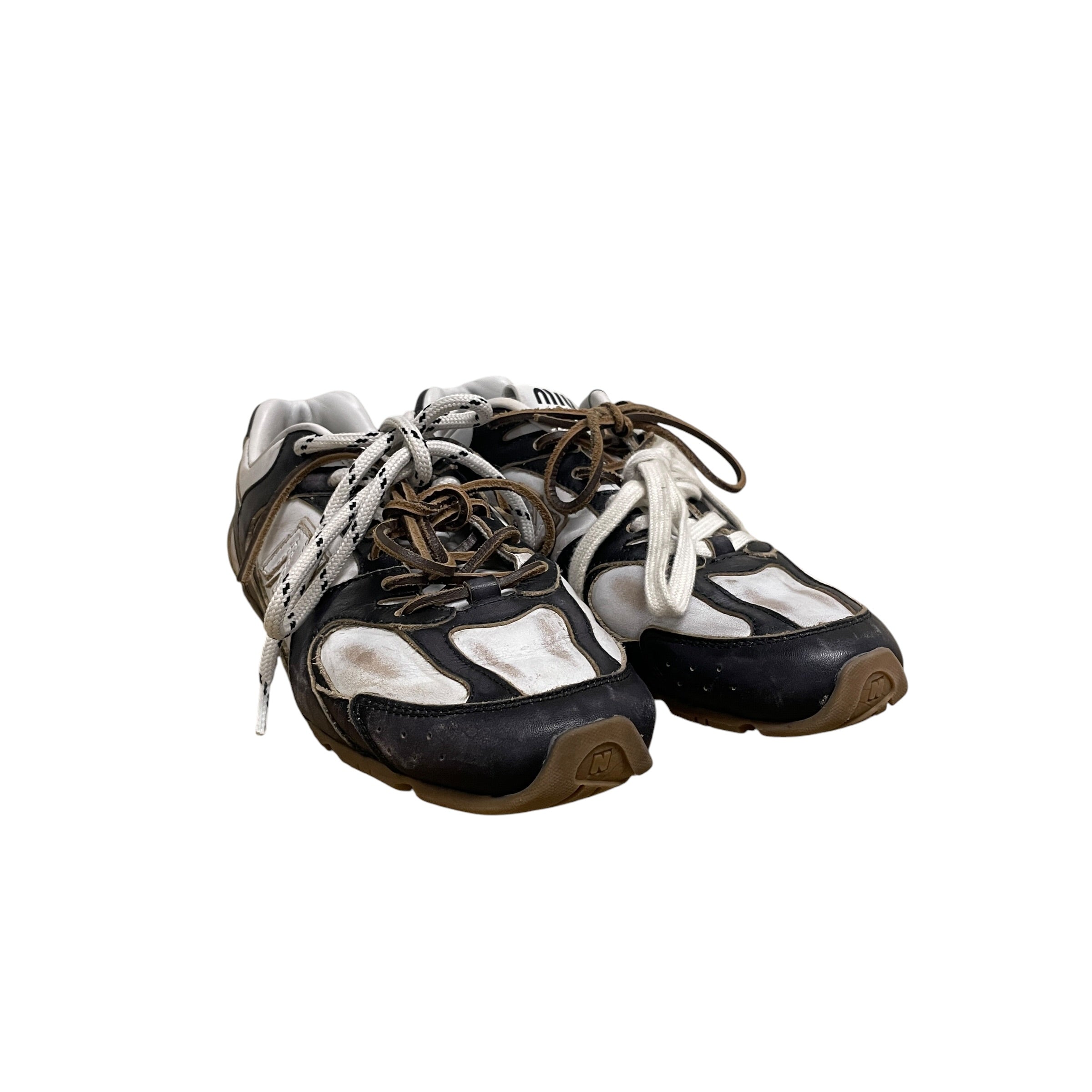 MIU MIU/NEW BALANCE/Low-Sneakers/US 6/Leather/WHT/DOUBLE LACE view 1