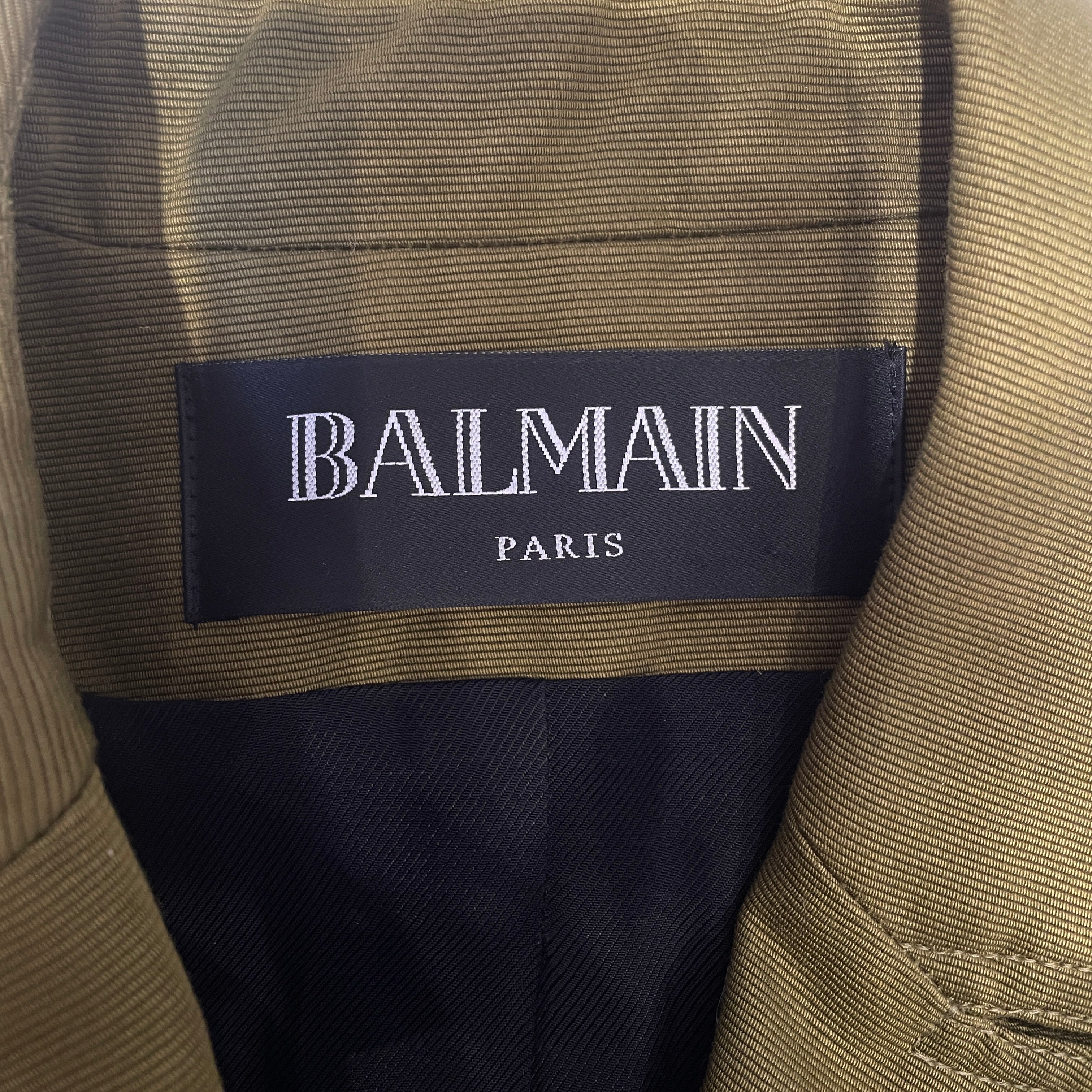 BALMAIN/Jacket/42/Cotton/GRN/TWILL/ W PIN view 3