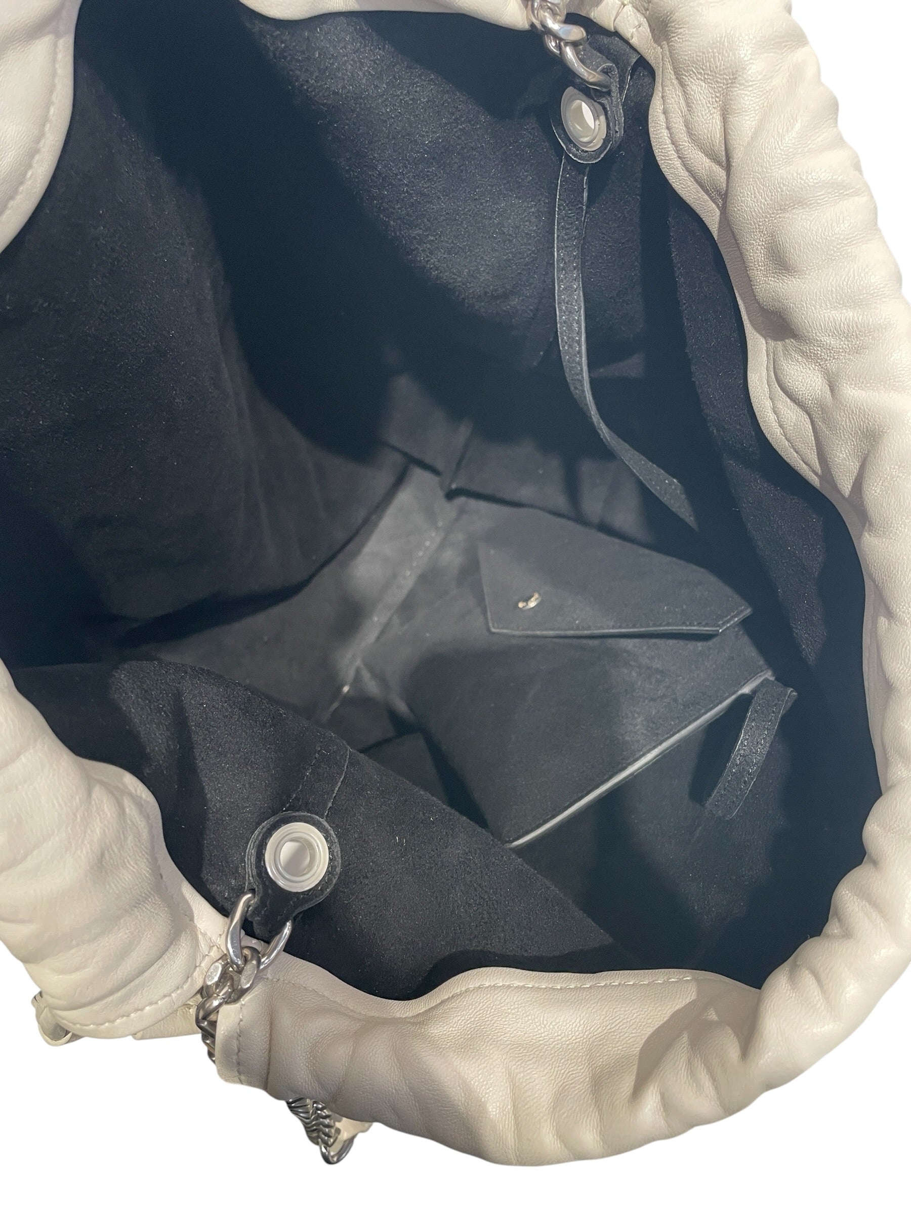 YVES SAINT LAURENT/Pouch/Leather/CRM/TEDDY DRAWSTRING view 3