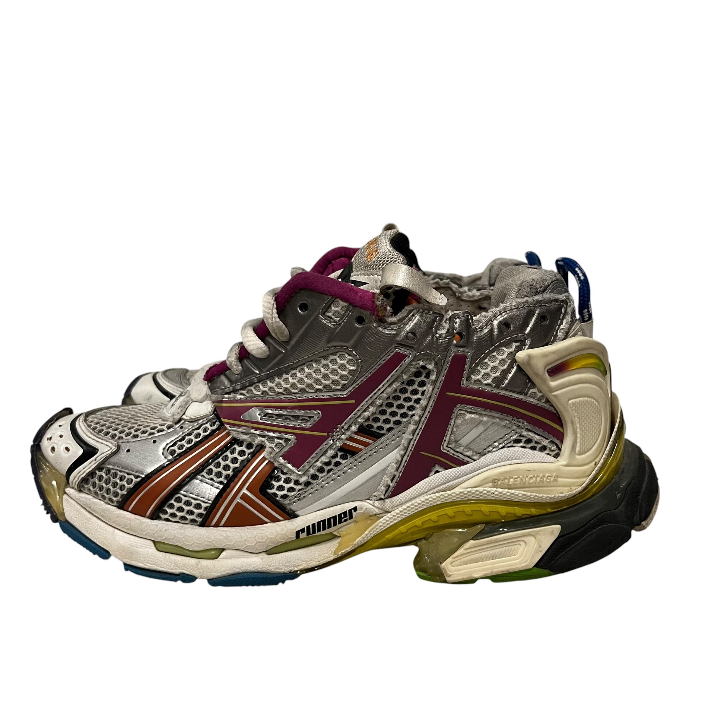 BALENCIAGA/Low-Sneakers/US 8/SLV/runner multicolor view 3