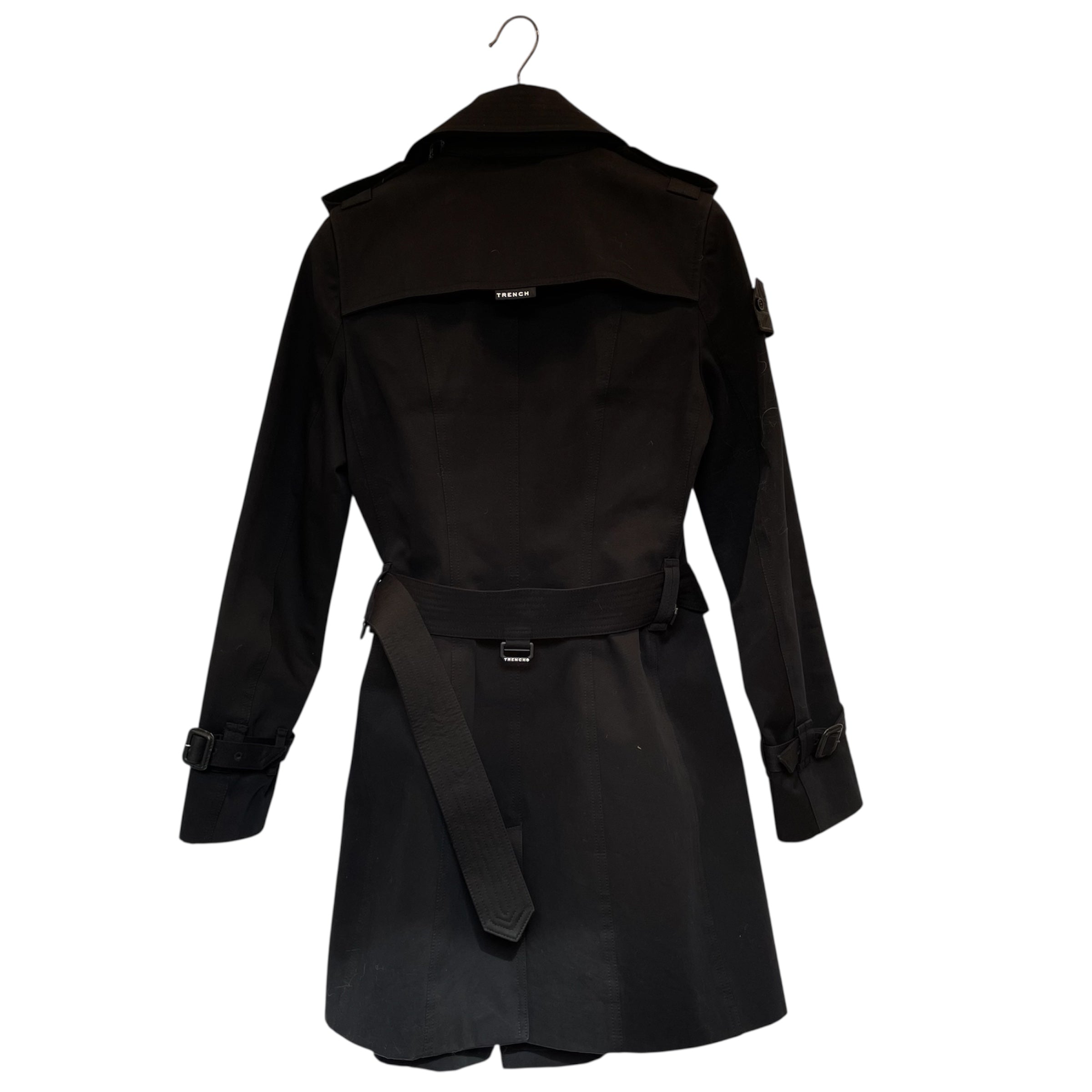 TRENCH LONDON/Trench Coat/S/Cotton/BLK/GLITTER TRENCH COLLAR view 2