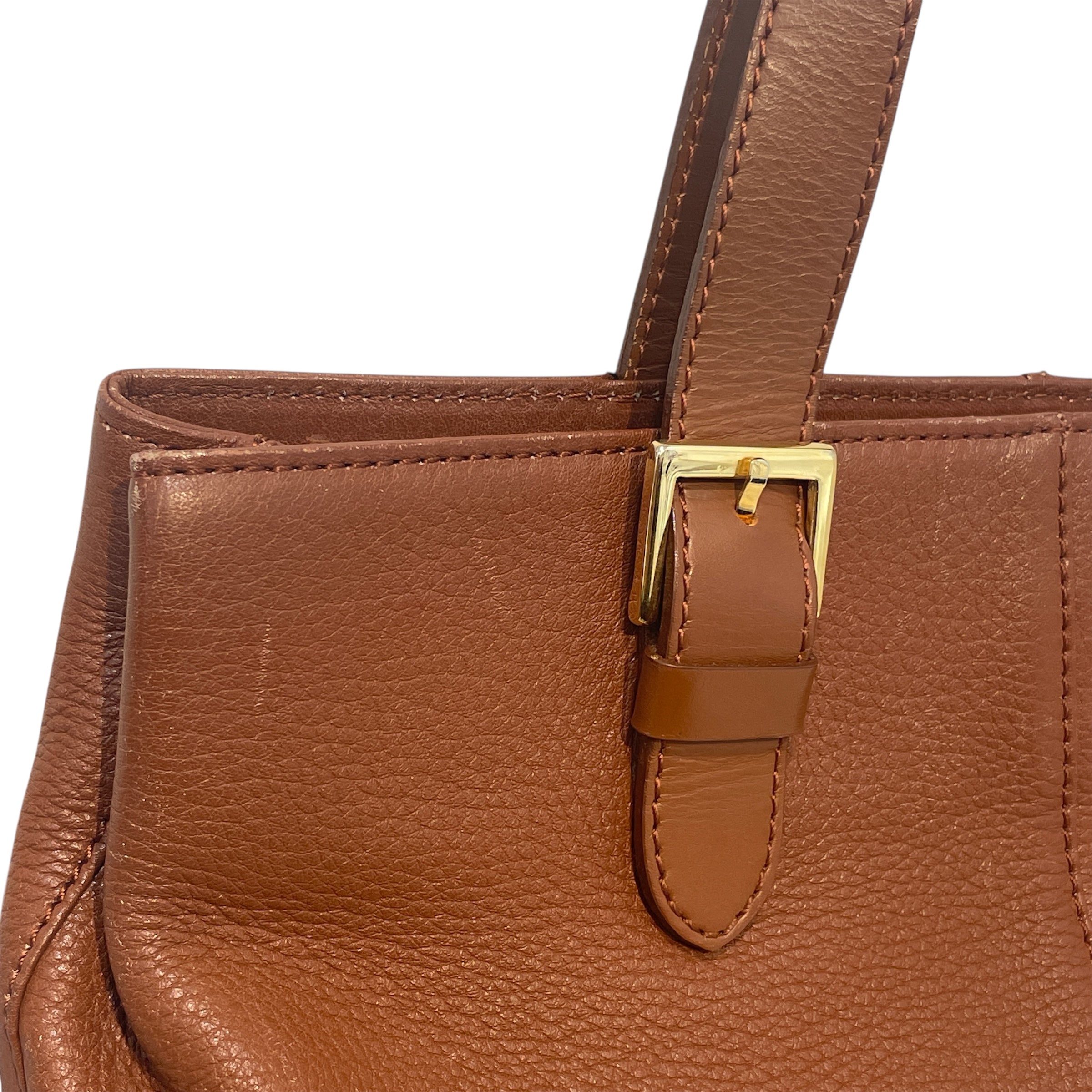 BURBERRYS/Hand Bag/Leather/CML/Gold Clasp Logo view 6