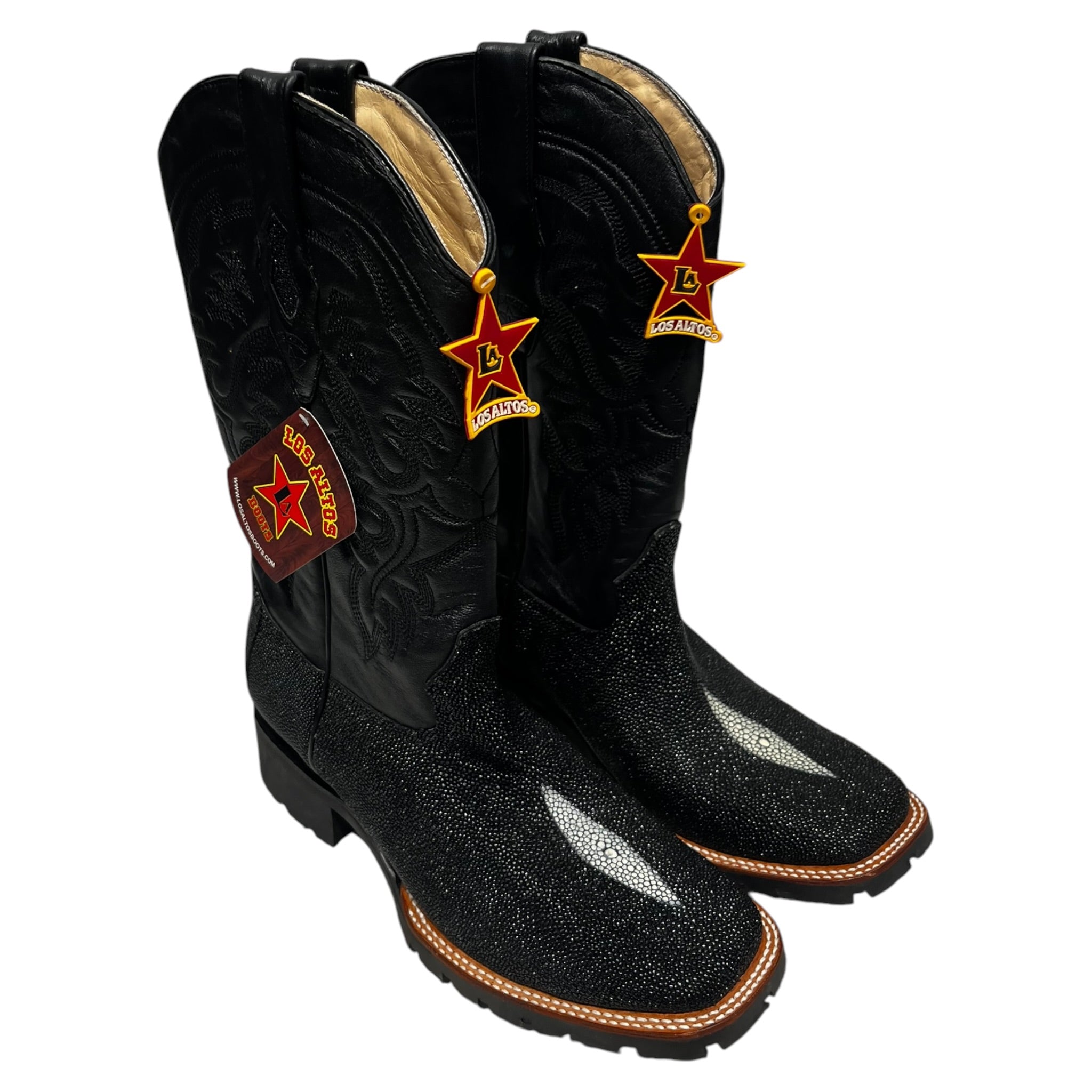 Los Altos/Cowboy Boots/US 9.5/Animal Pattern/BLK/Genuine Stingray view 1