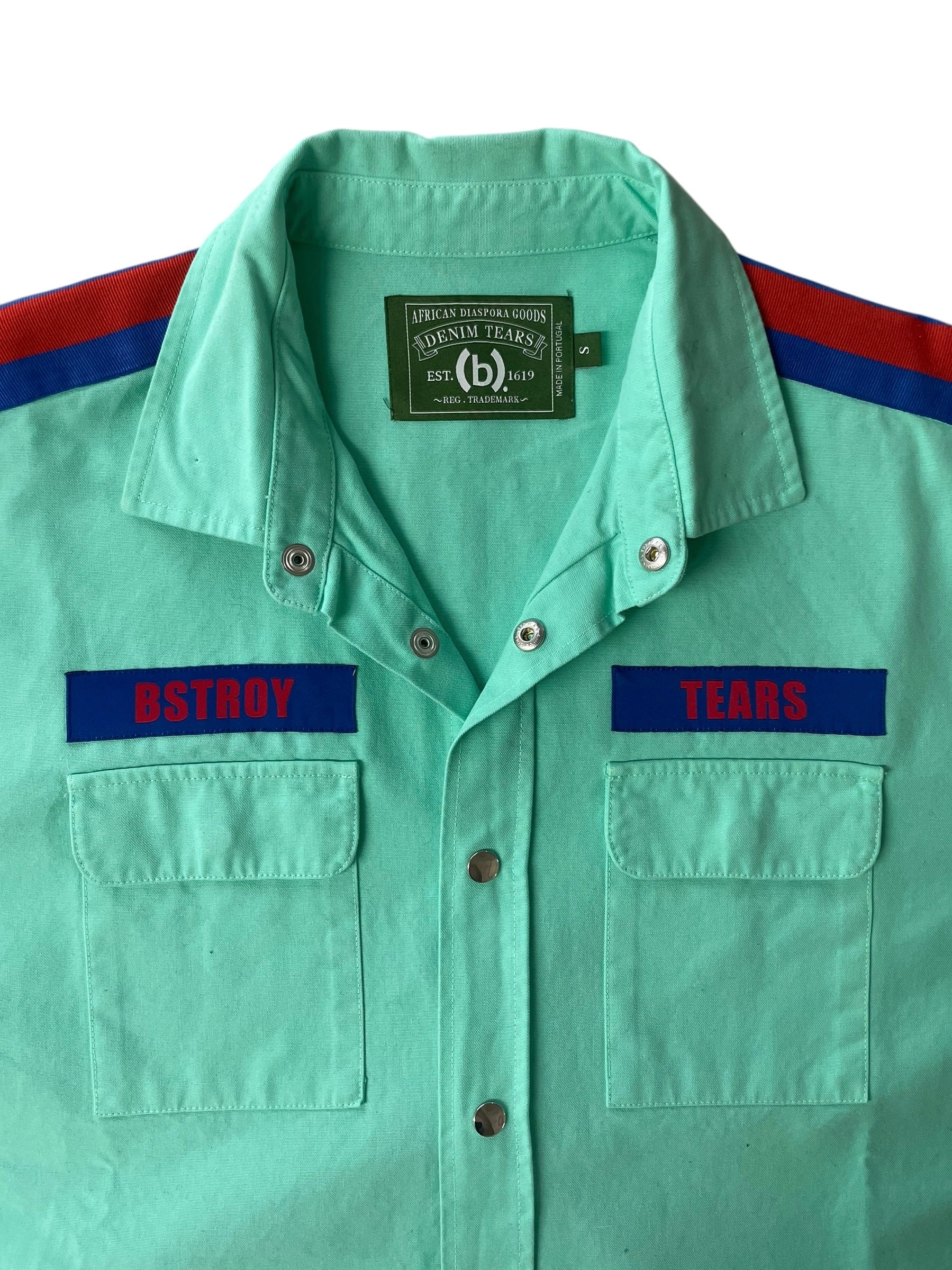 DENIM TEARS/BSTROY/LS Shirt/S/Cotton/GRN/MILITARY SHIRT MINT GREEN view 3