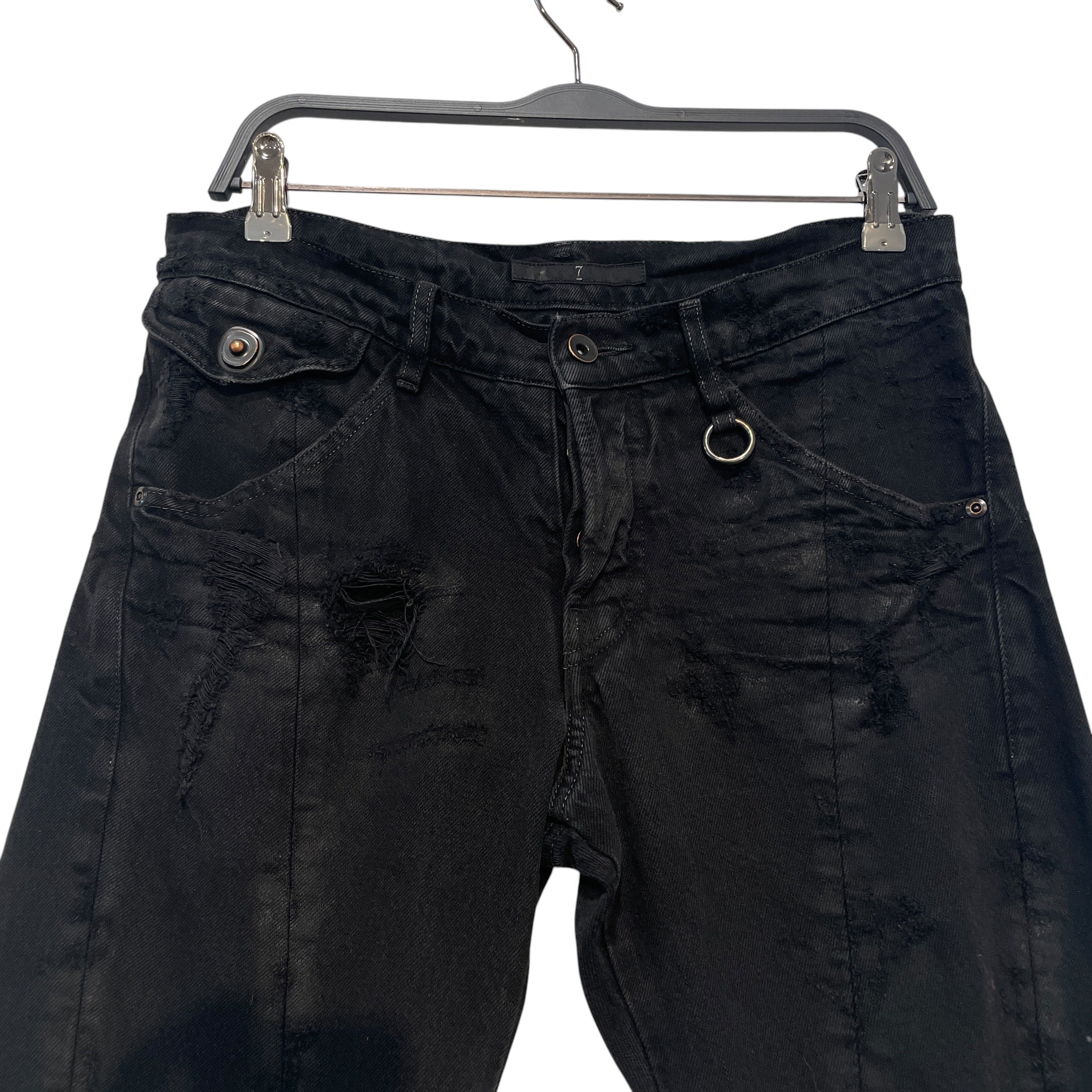 JULIUS/Skinny Pants/7/Denim/BLK/Distressed 09  FW Jeans view 2