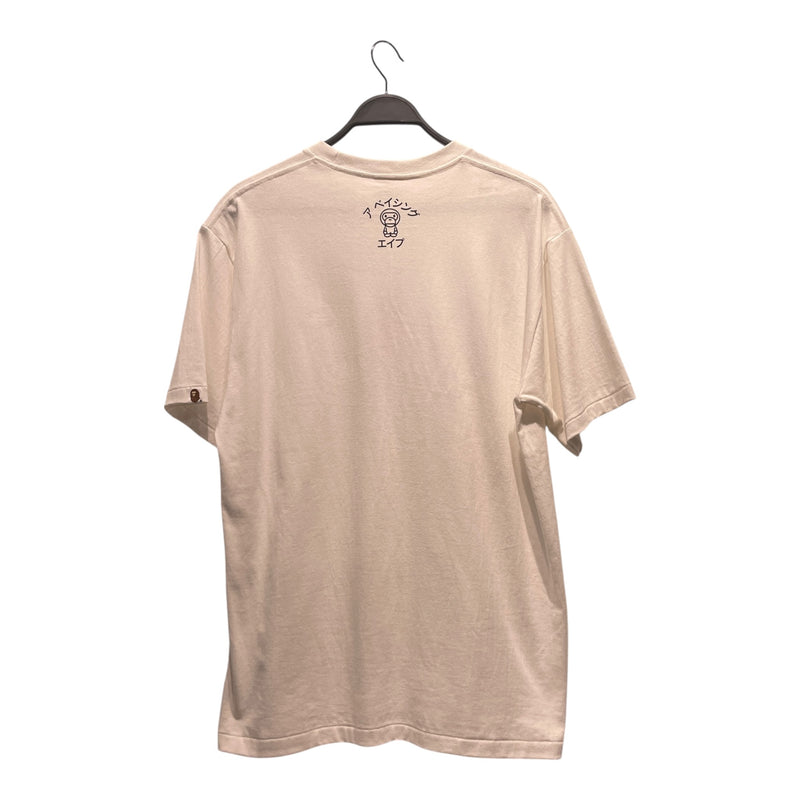 A BATHING APE/T-Shirt/XL/Cotton/WHT/JAPANESE LOGO