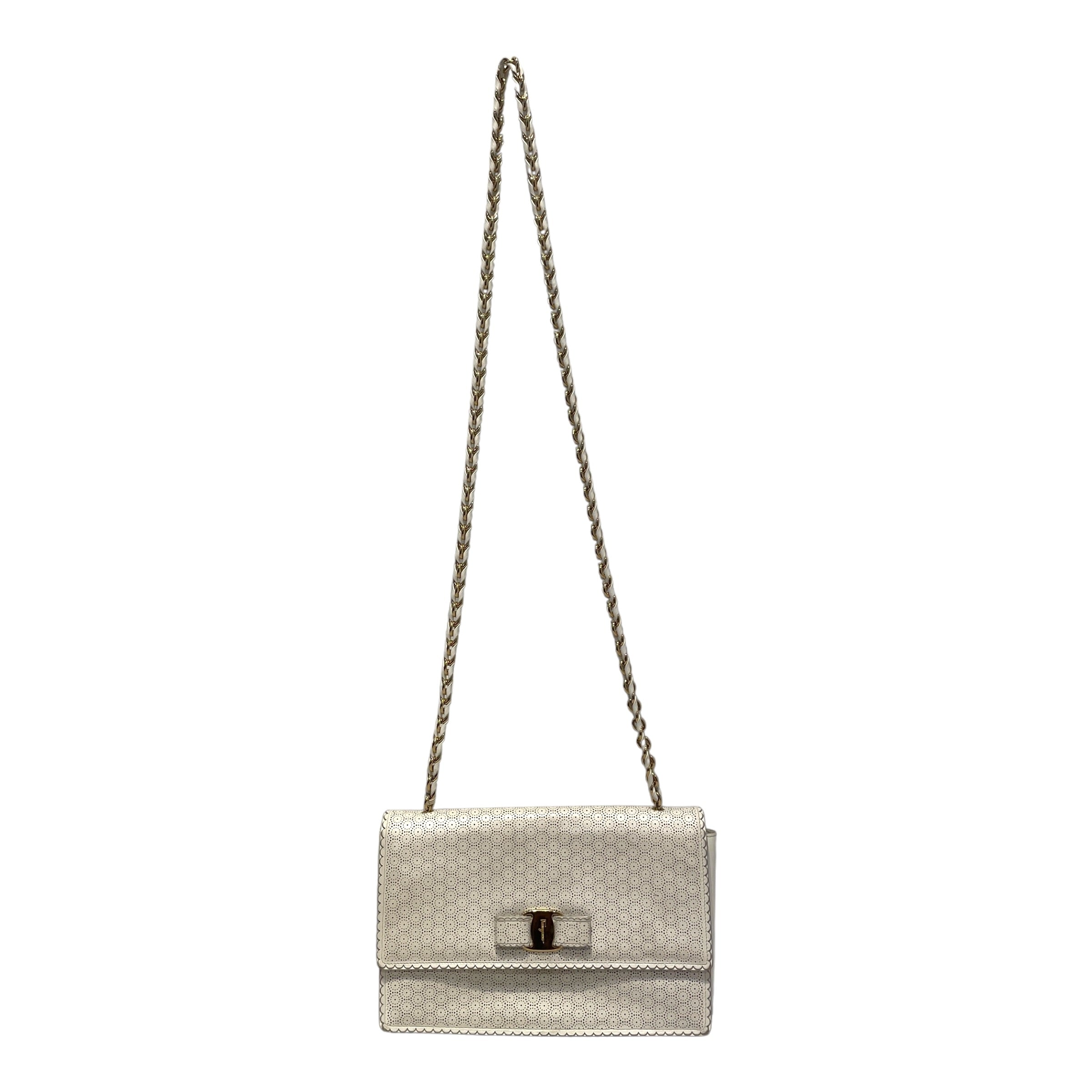 Salvatore Ferragamo/Cross Body Bag/Leather/WHT/Vara Leather Handbag view 1