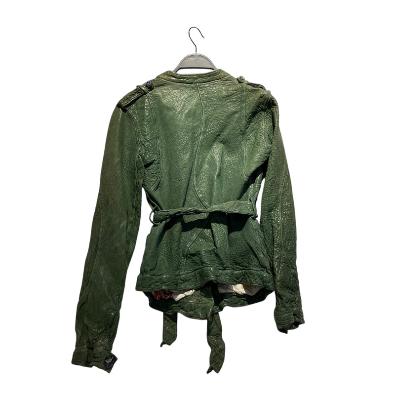 SANTACROCE/Leather Jkt/S/Leather/GRN/