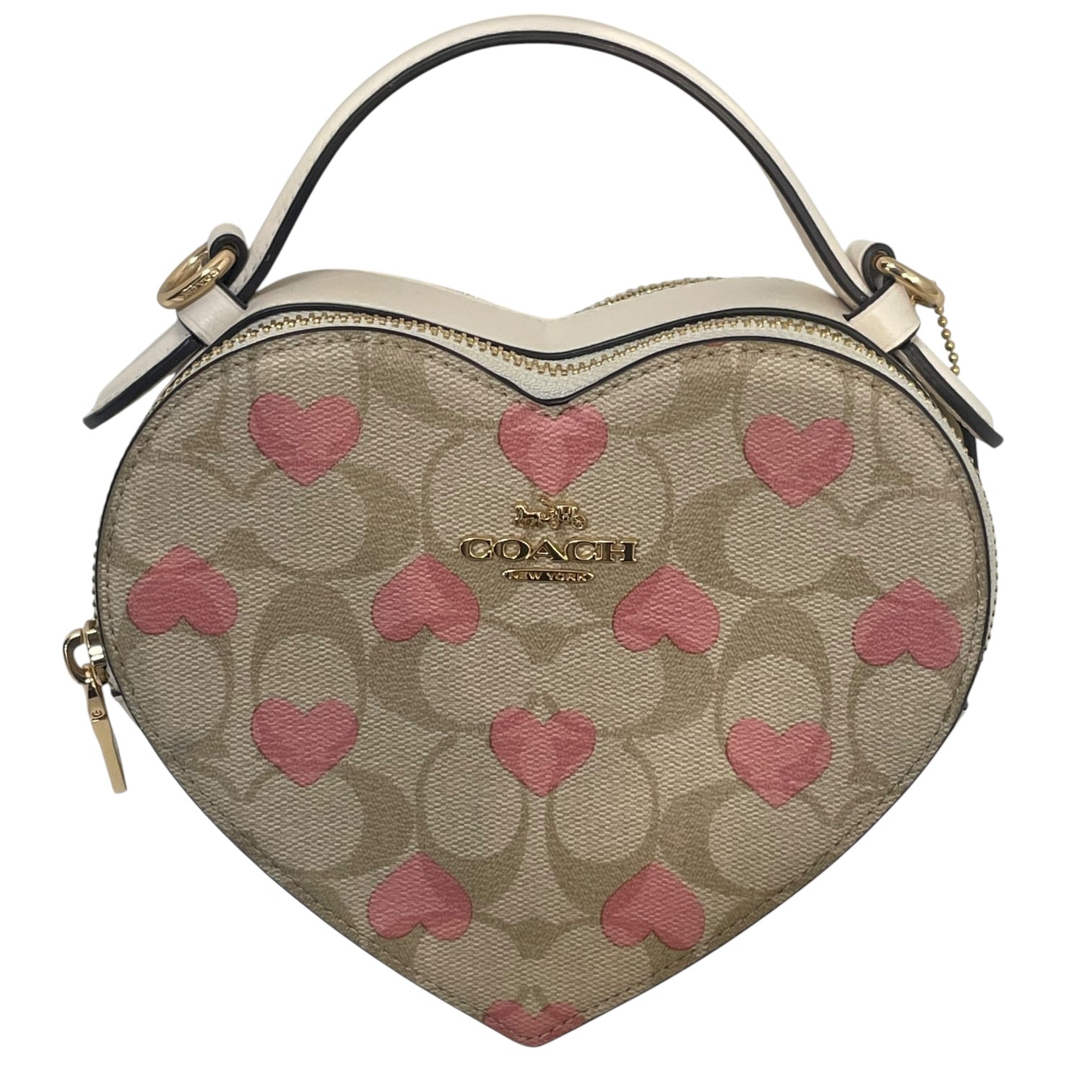 COACH/Cross Body Bag/Monogram/Leather/BEG/Heart print view 1