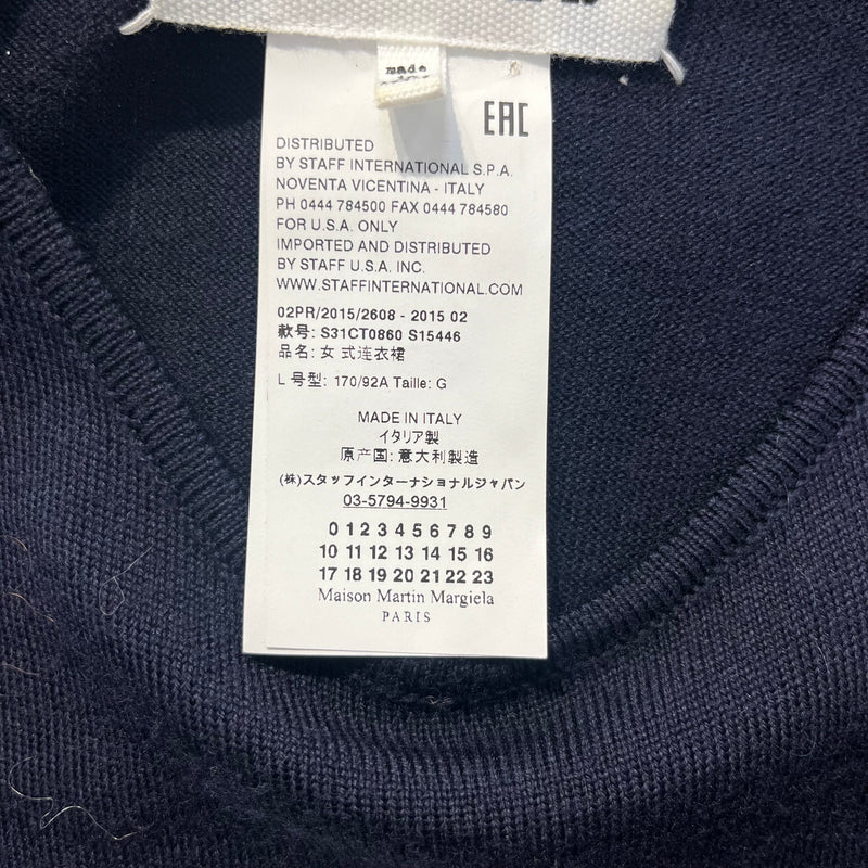 Maison Margiela/LS Dress/1/Wool/BLU/ribbed dress