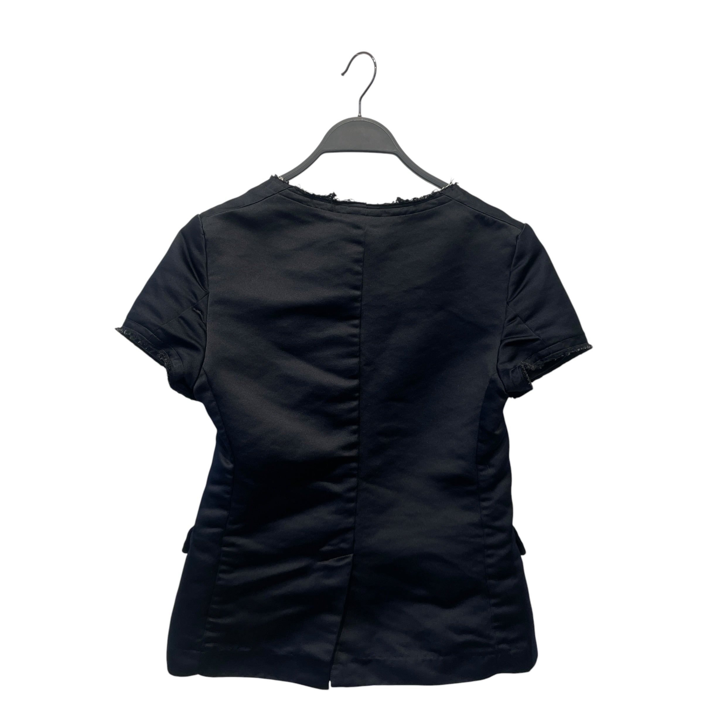 COMME des GARCONS/SS Shirt/XS/Polyester/NVY/DECONSTRUCTED RAW EDGE view 2