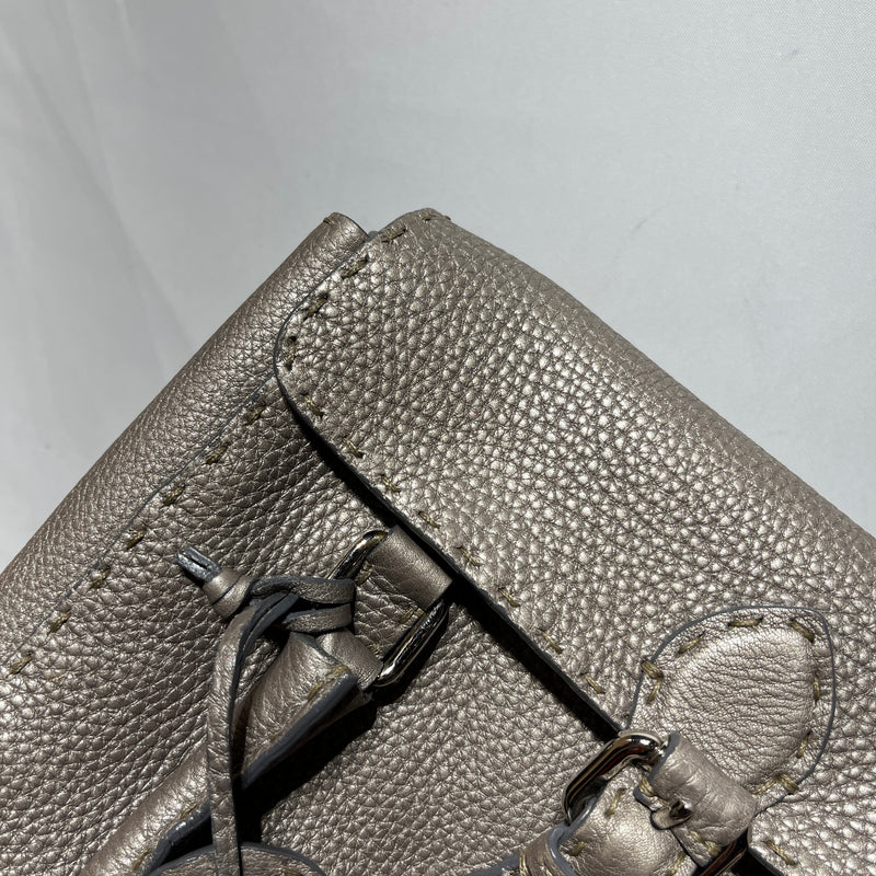 FENDI/Hand Bag/Leather/GRY/selleria linda handle bag